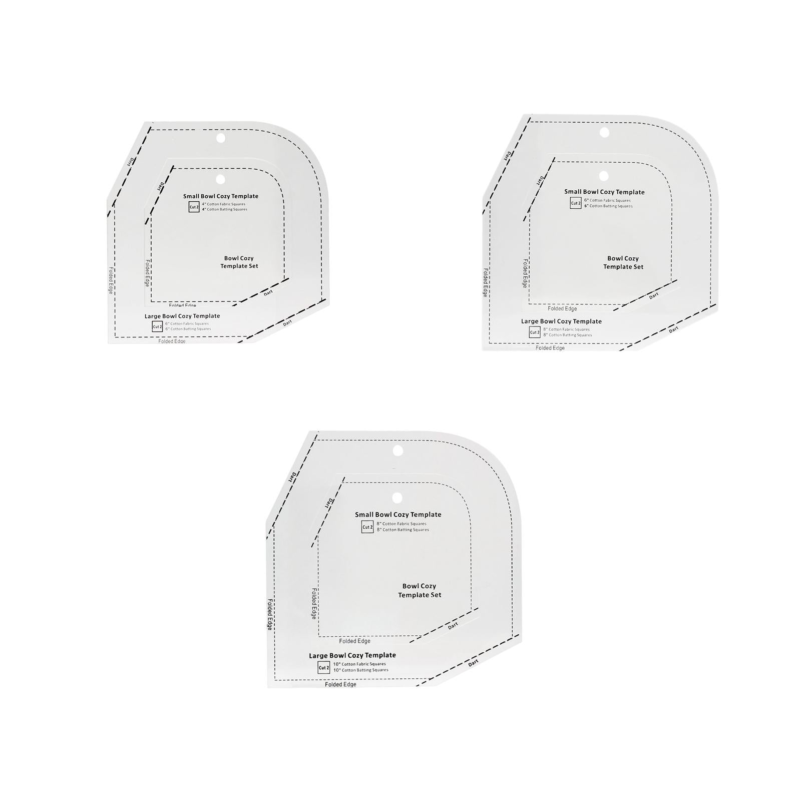 Bowl Cozy Template DIY Craft Clear Acrylic Patchwork Ruler 6x6x0.12inch