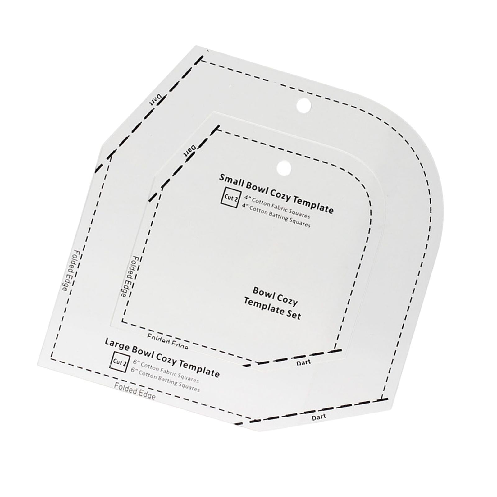 Bowl Cozy Template DIY Craft Clear Acrylic Patchwork Ruler 6x6x0.12inch
