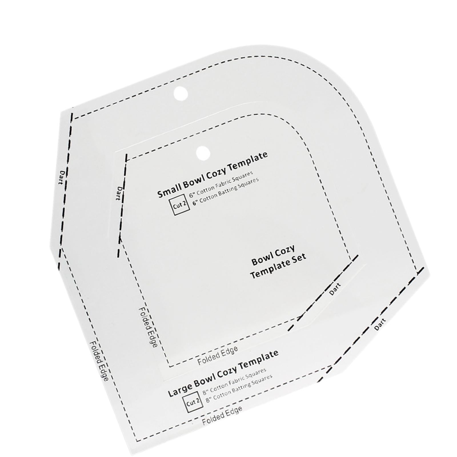 Bowl Cozy Template DIY Craft Clear Acrylic Patchwork Ruler 8x8x0.12inch