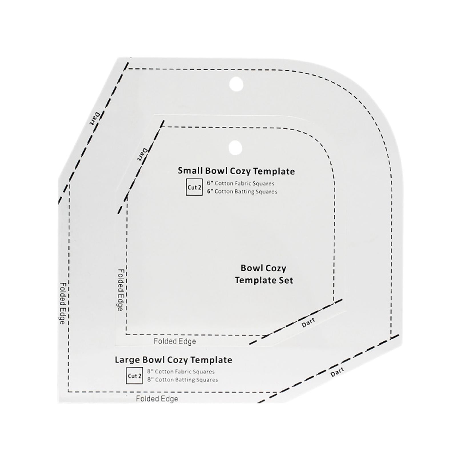 Bowl Cozy Template DIY Craft Clear Acrylic Patchwork Ruler 8x8x0.12inch