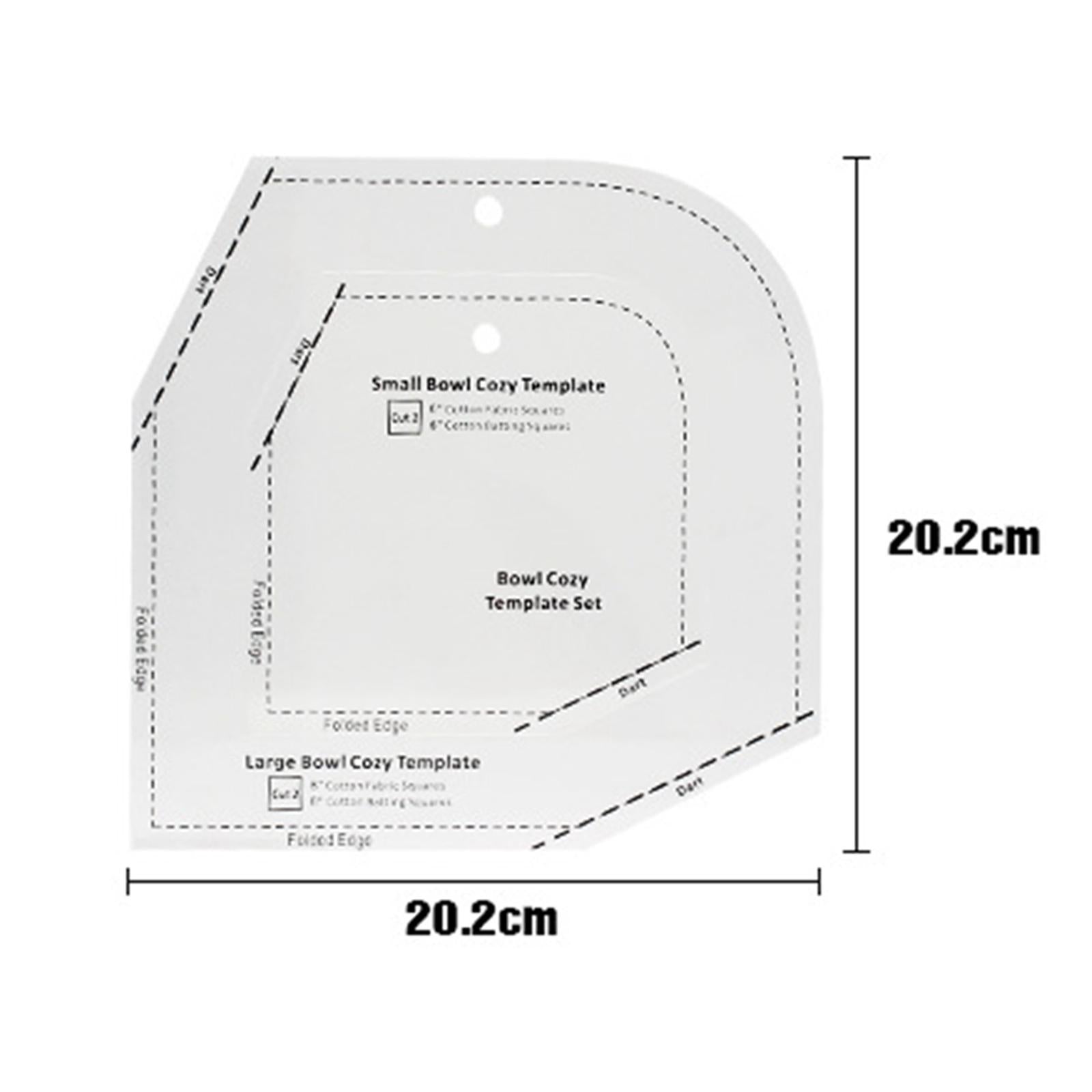 Bowl Cozy Template DIY Craft Clear Acrylic Patchwork Ruler 8x8x0.12inch