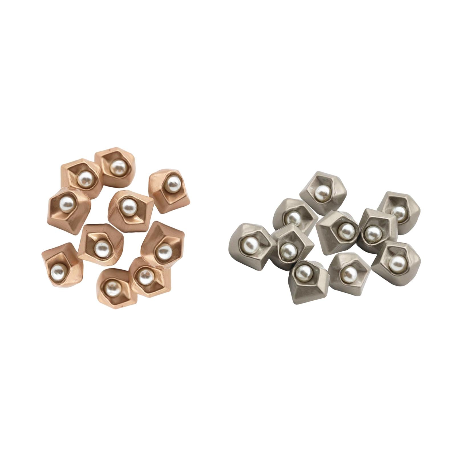 10Pcs Pearl Buttons Sewing Fasteners Decoration for DIY Crafting Gold