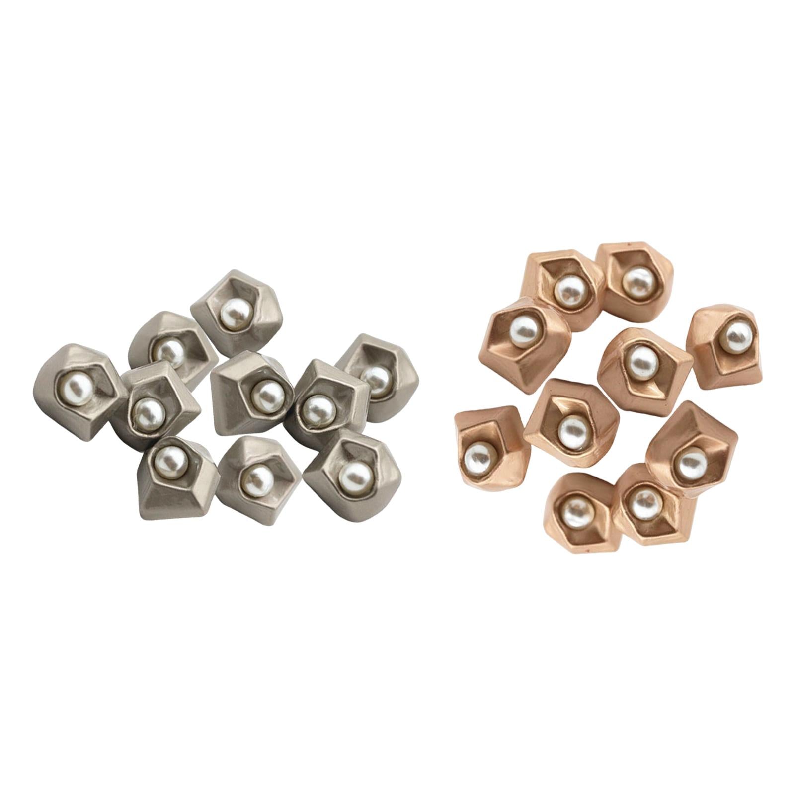10Pcs Pearl Buttons Sewing Fasteners Decoration for DIY Crafting Gold