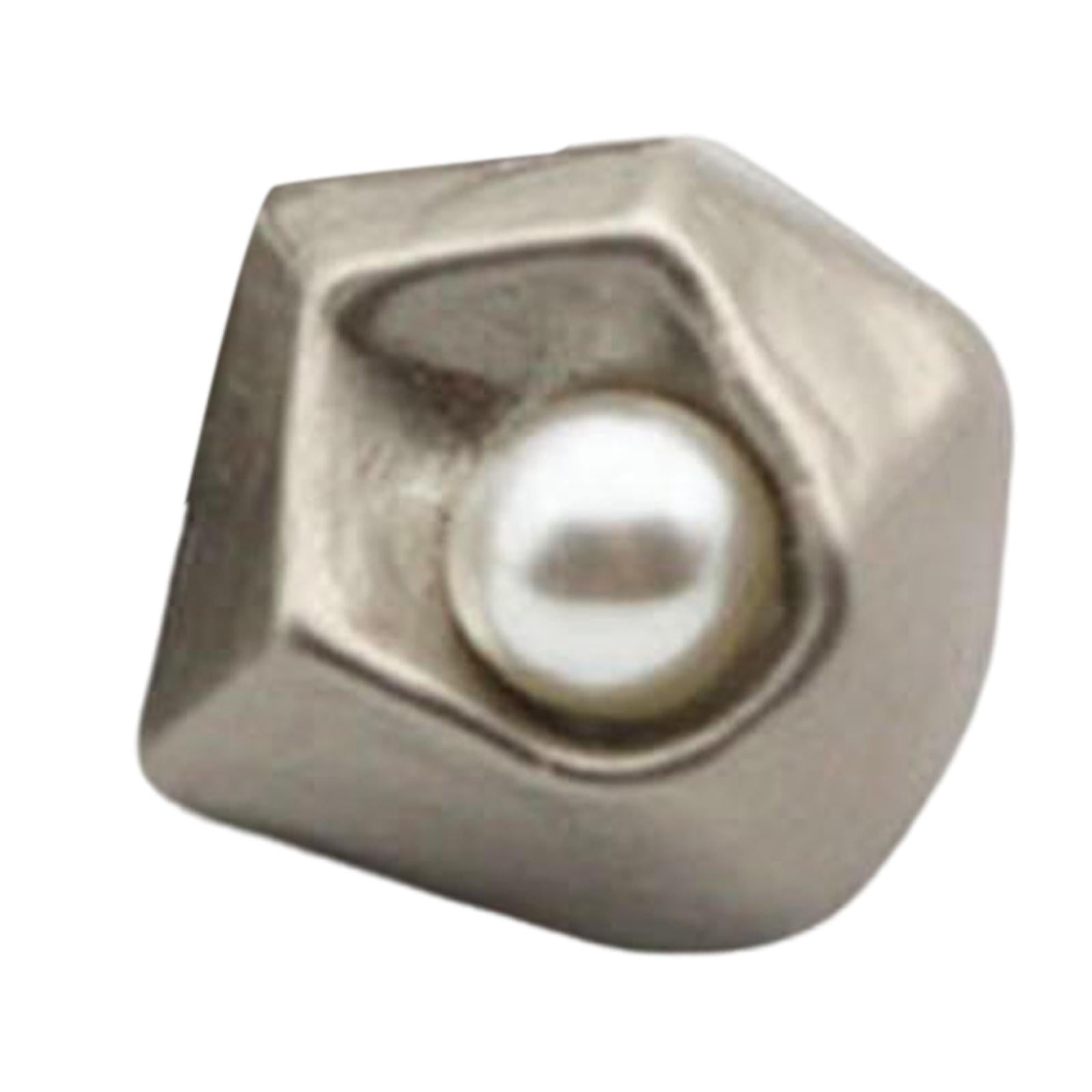 10Pcs Pearl Buttons Sewing Fasteners Decoration for DIY Crafting Silver Gray