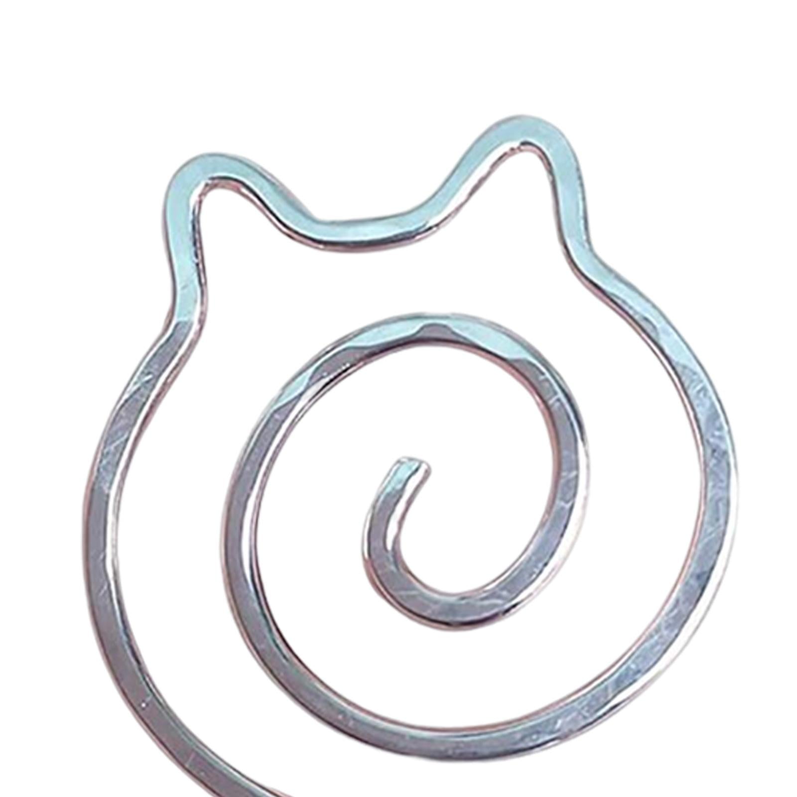 6X Needle Spiral Cable Needle for Knitting Bent Tapestry Silver Cat