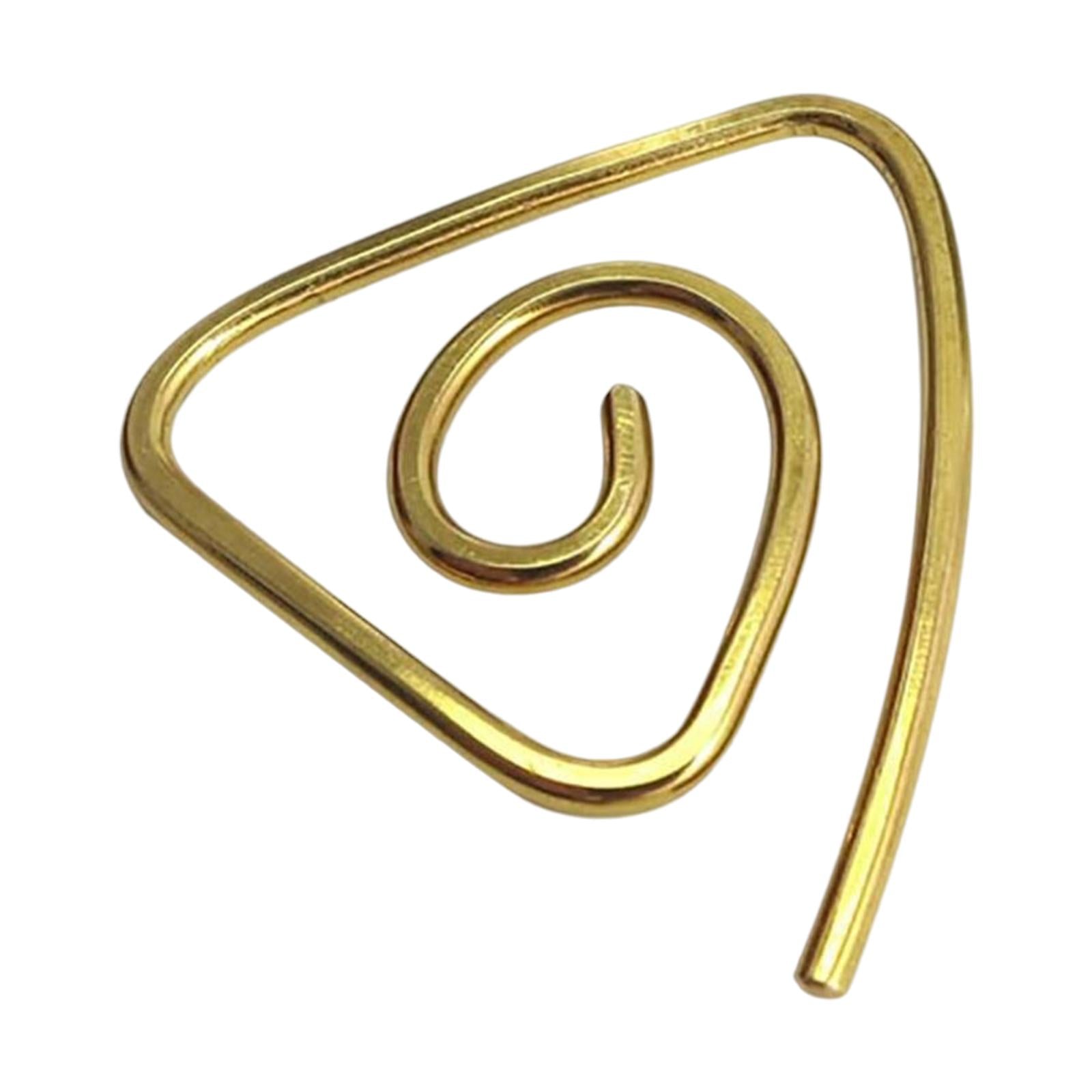 6X Needle Spiral Cable Needle for Knitting Bent Tapestry Golden Triangular