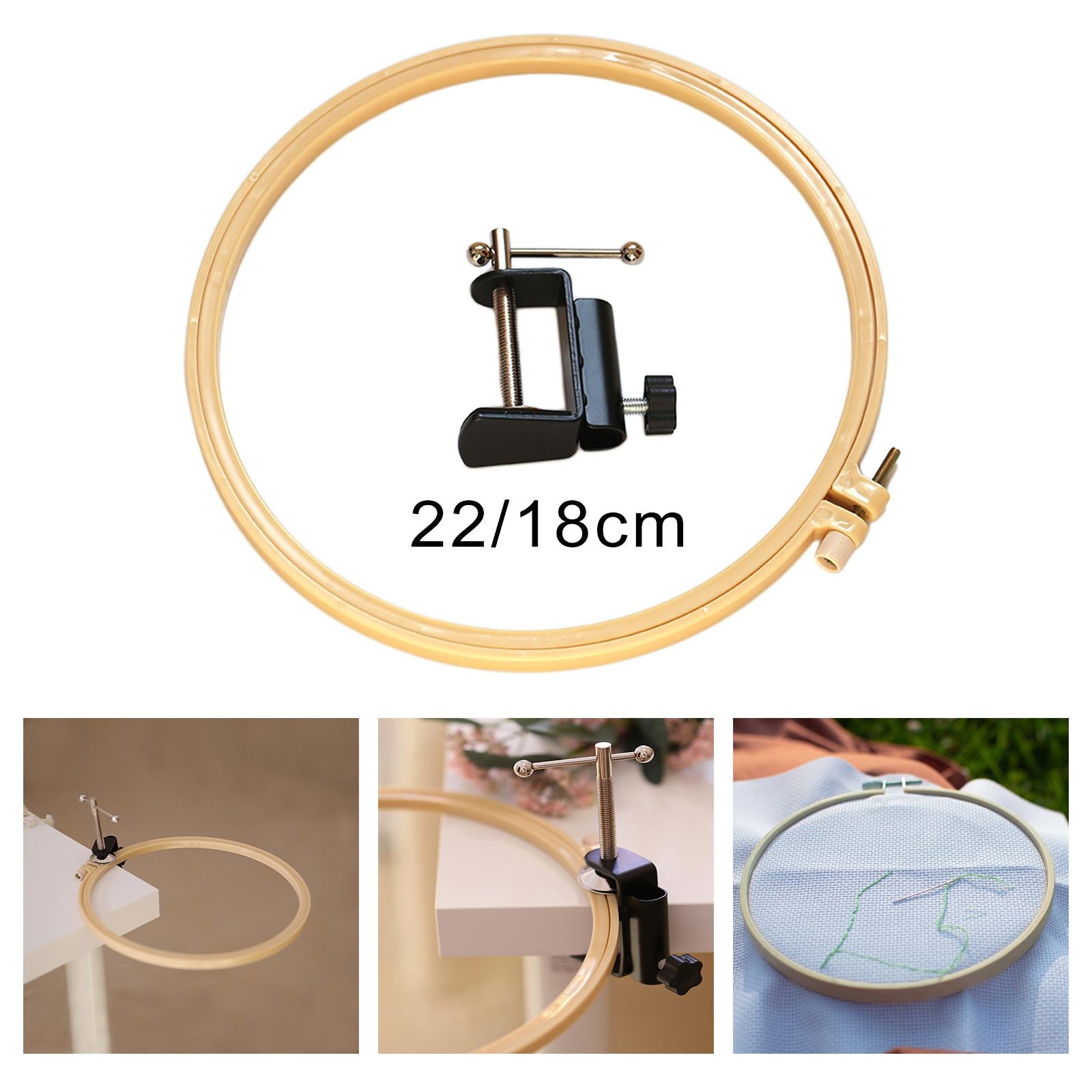 Plastic Embroidery Hoop Spring Tension Sewing Needlework Circle Reusable Inner Diameter 22cm