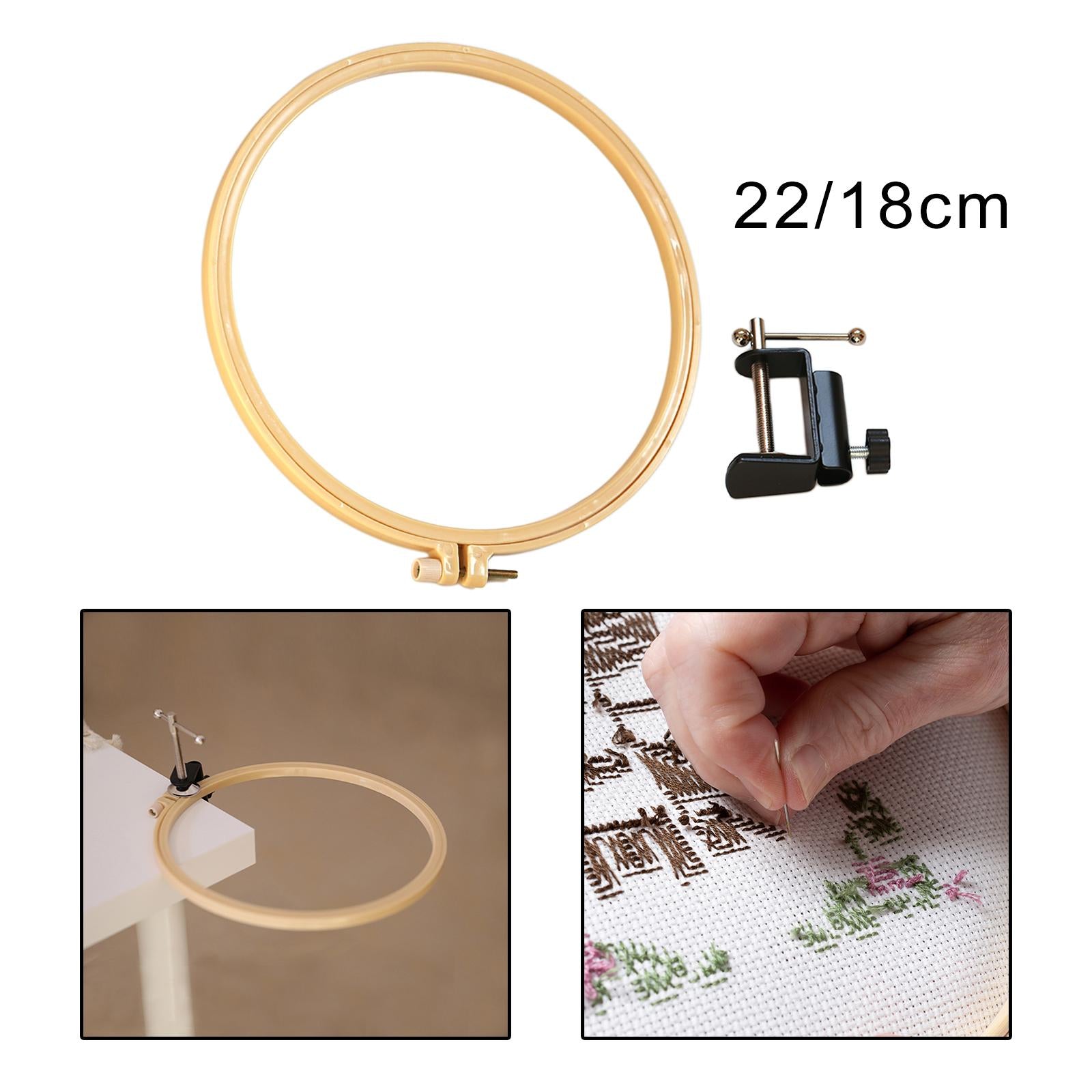 Plastic Embroidery Hoop Spring Tension Sewing Needlework Circle Reusable Inner Diameter 22cm