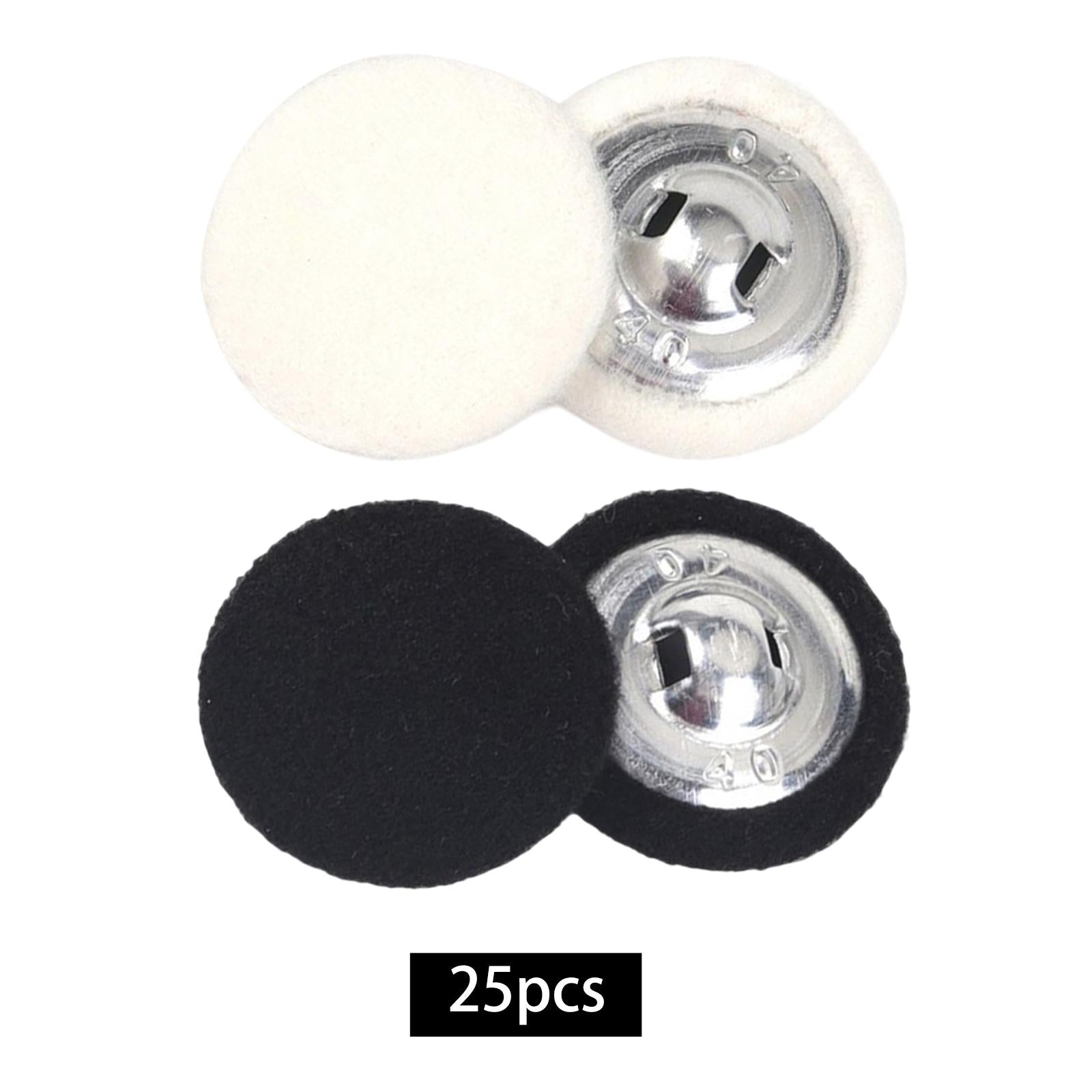 50X DIY Fabric Covered Round Buttons Decor Sewing Clothing Accessories White