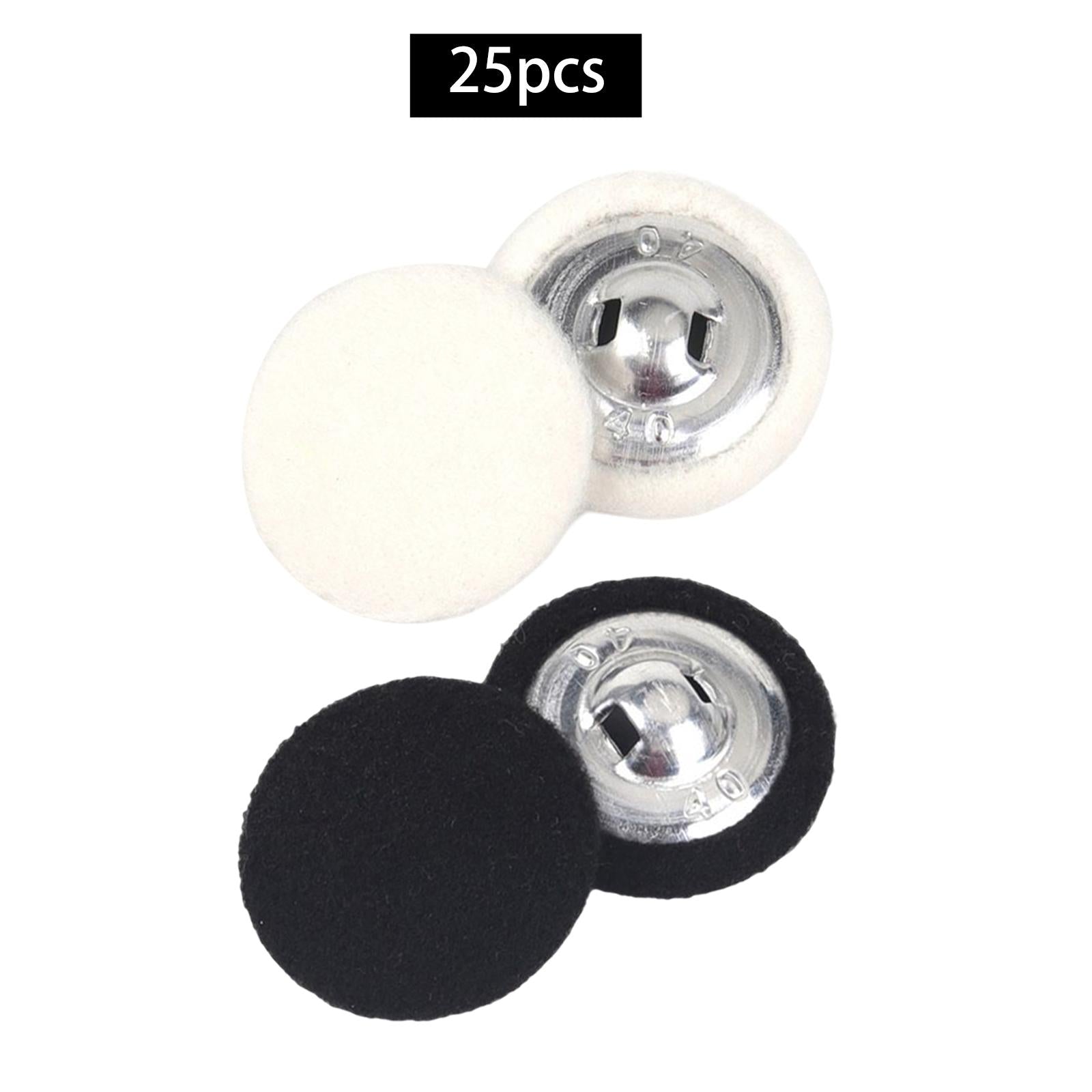 50X DIY Fabric Covered Round Buttons Decor Sewing Clothing Accessories White