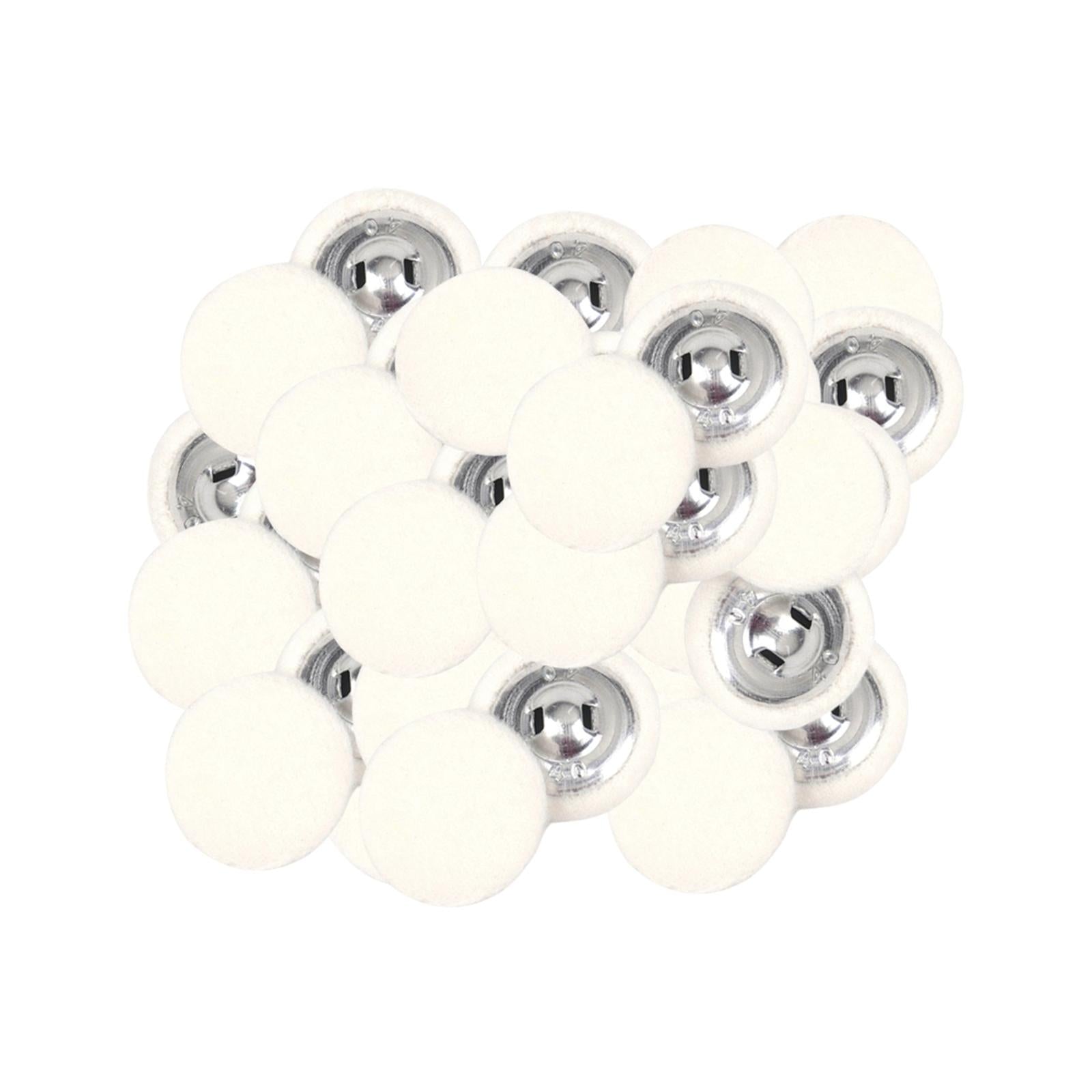 50X DIY Fabric Covered Round Buttons Decor Sewing Clothing Accessories White