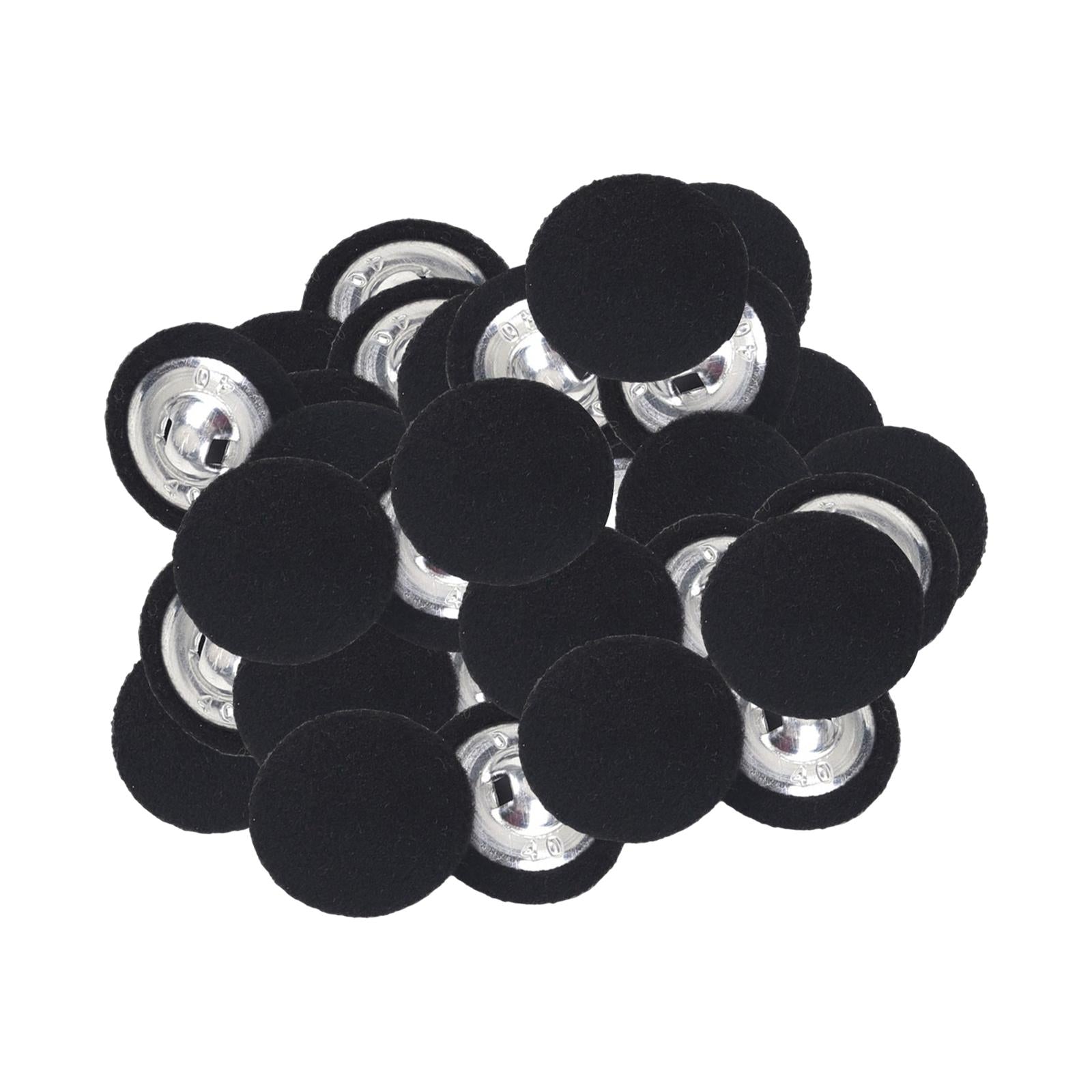 50X DIY Fabric Covered Round Buttons Decor Sewing Clothing Accessories Black