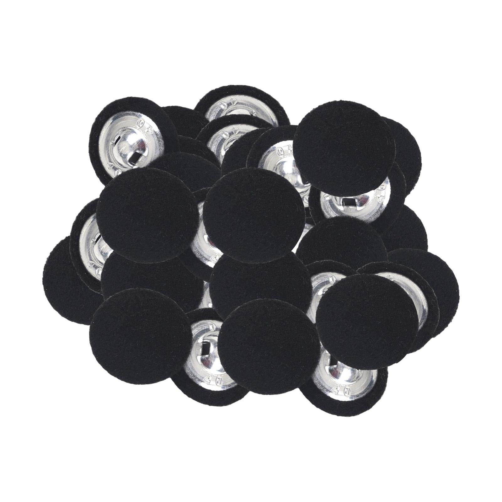 50X DIY Fabric Covered Round Buttons Decor Sewing Clothing Accessories Black