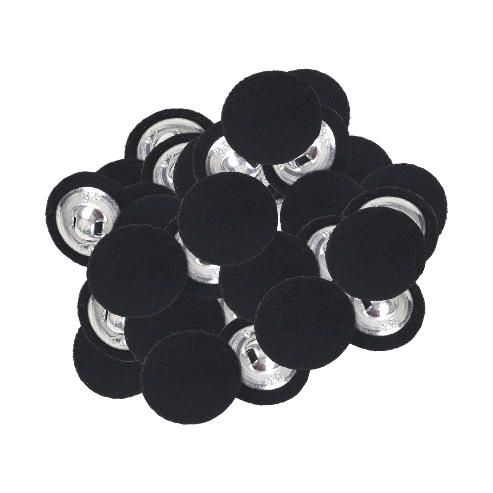 50X DIY Fabric Covered Round Buttons Decor Sewing Clothing Accessories Black