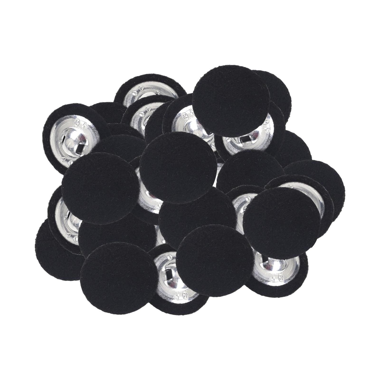 50X DIY Fabric Covered Round Buttons Decor Sewing Clothing Accessories Black