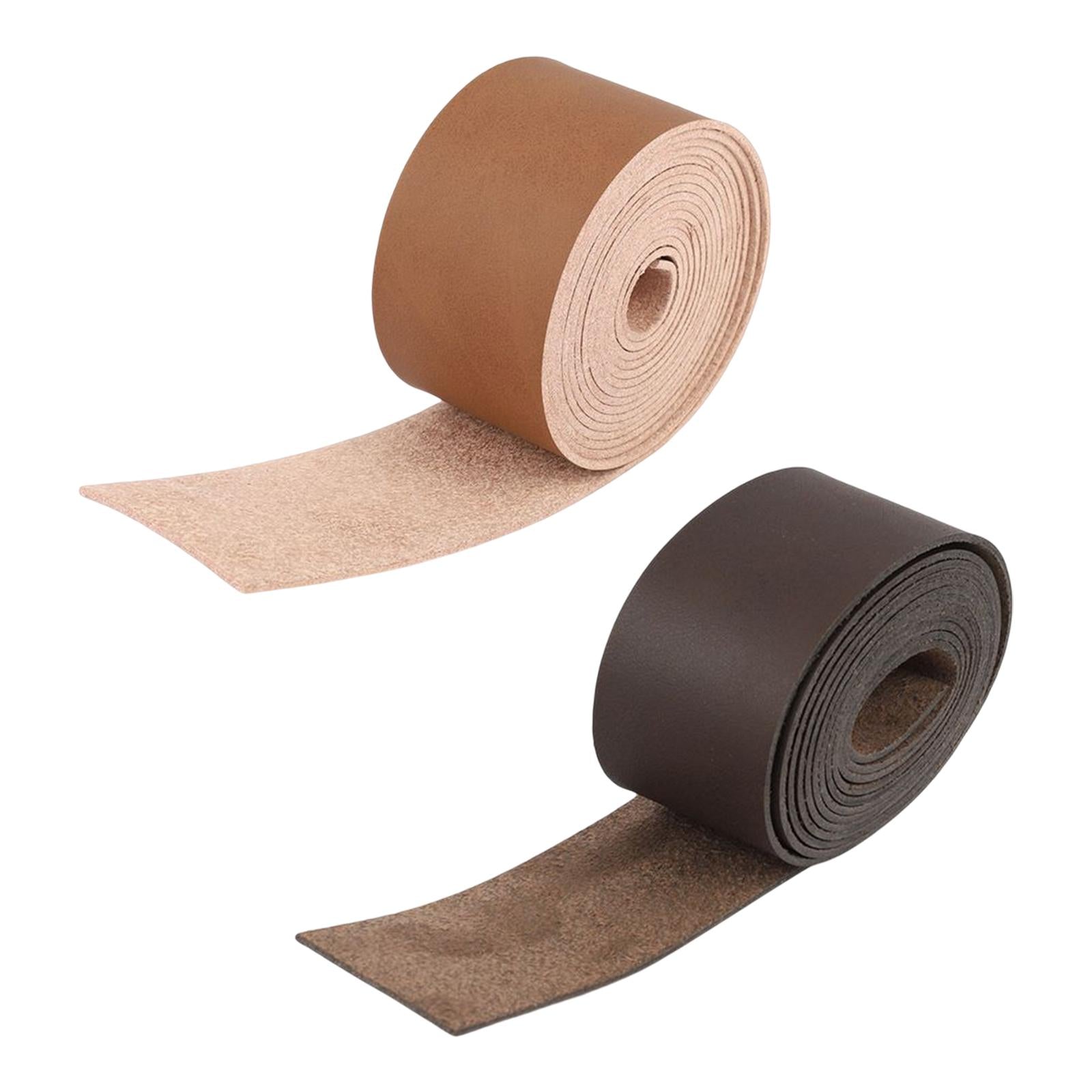 2M Leather Strips & Straps Belt Bag Decor 50 mm Wide for Clothing Watch Brown