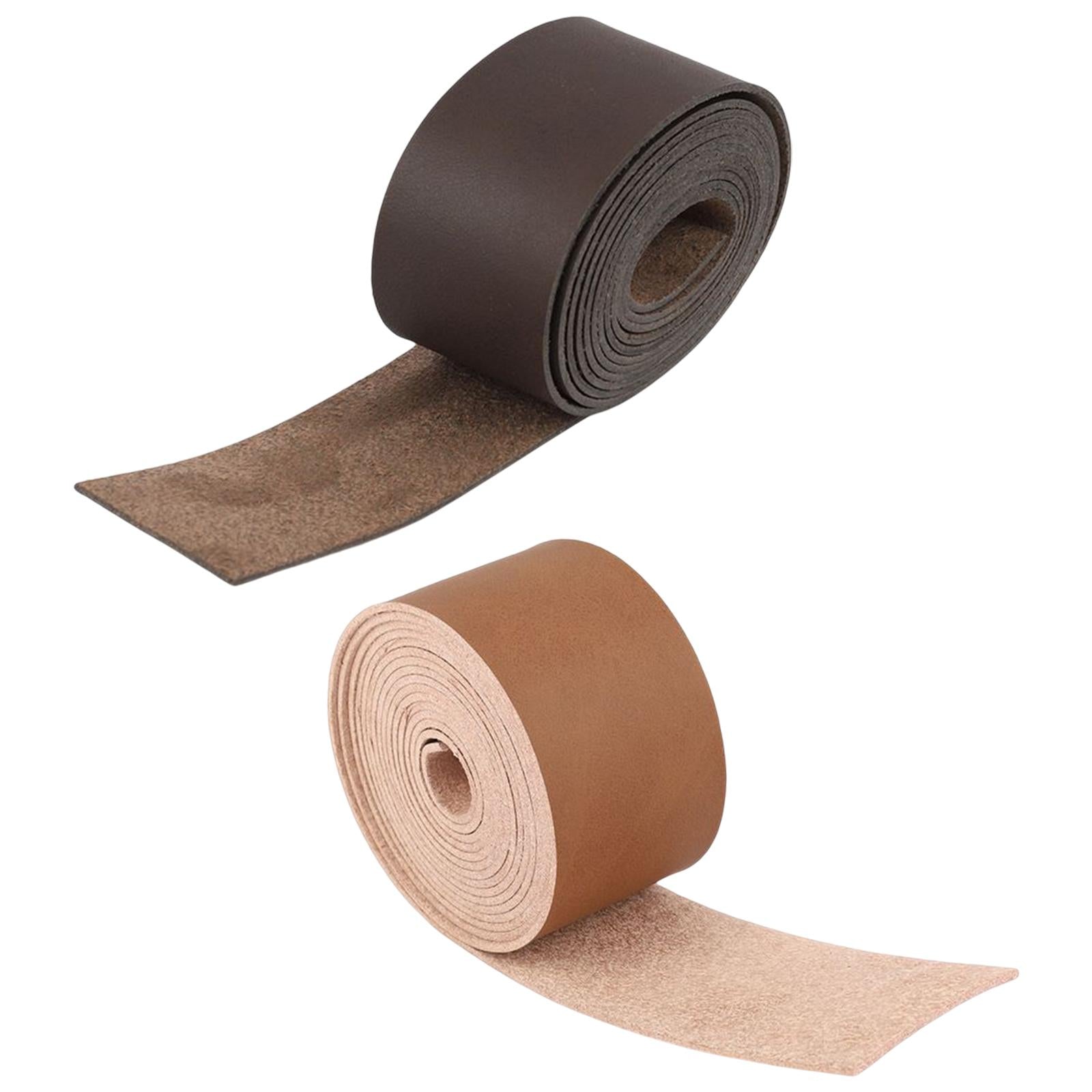 2M Leather Strips & Straps Belt Bag Decor 50 mm Wide for Clothing Watch Brown