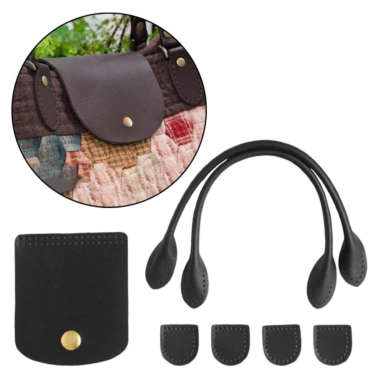 2X DIY Bag Belt Strap Crossbody PU Leather Vintage Detachable for DIY Black