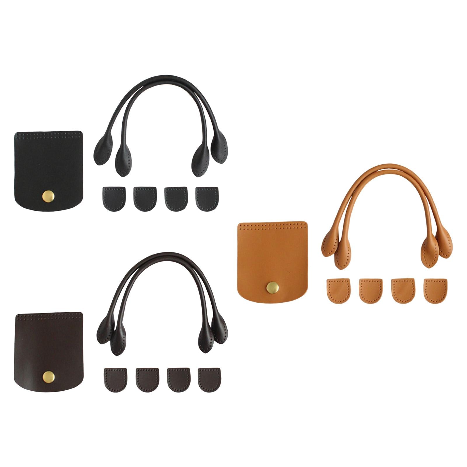 2X DIY Bag Belt Strap Crossbody PU Leather Vintage Detachable for DIY Black