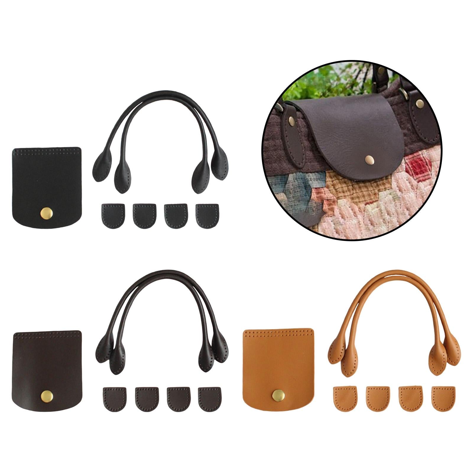 2X DIY Bag Belt Strap Crossbody PU Leather Vintage Detachable for DIY Black