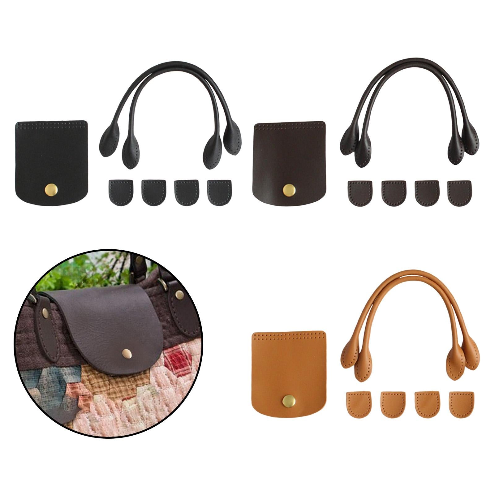 2X DIY Bag Belt Strap Crossbody PU Leather Vintage Detachable for DIY Black