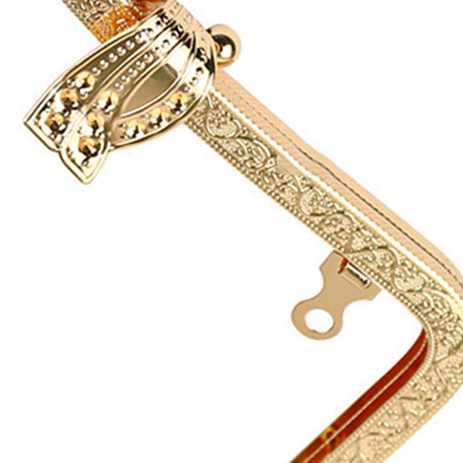 Bag Kiss Clasp Lock Coin Bag Clasp Metal Purse Frame for Wallet Purse Making Gold