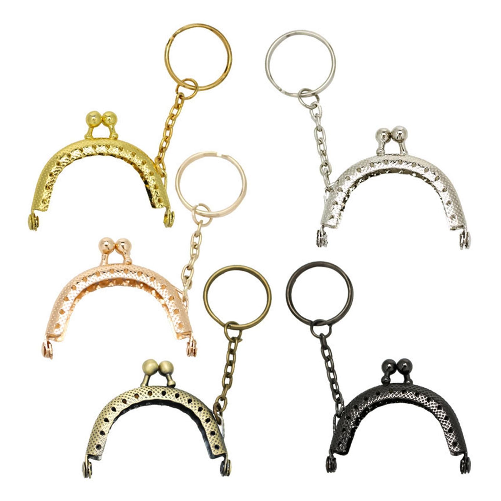10Pcs Metal Purse Frame Semicircle Bag Handle Bag Kiss Clasp Lock for Sewing Bronze