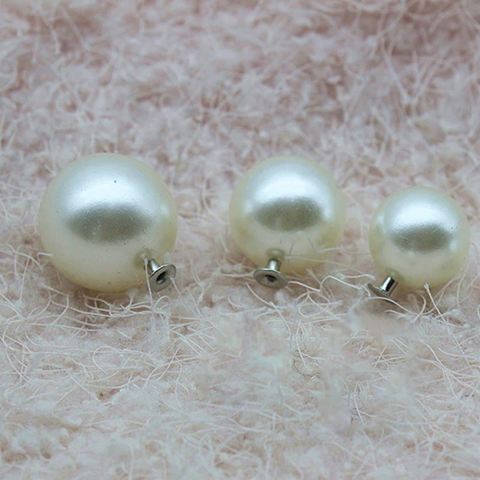 100Pcs Pearl Rivets Studs Single Half Hole for Leather Bag DIY Decor 8mm