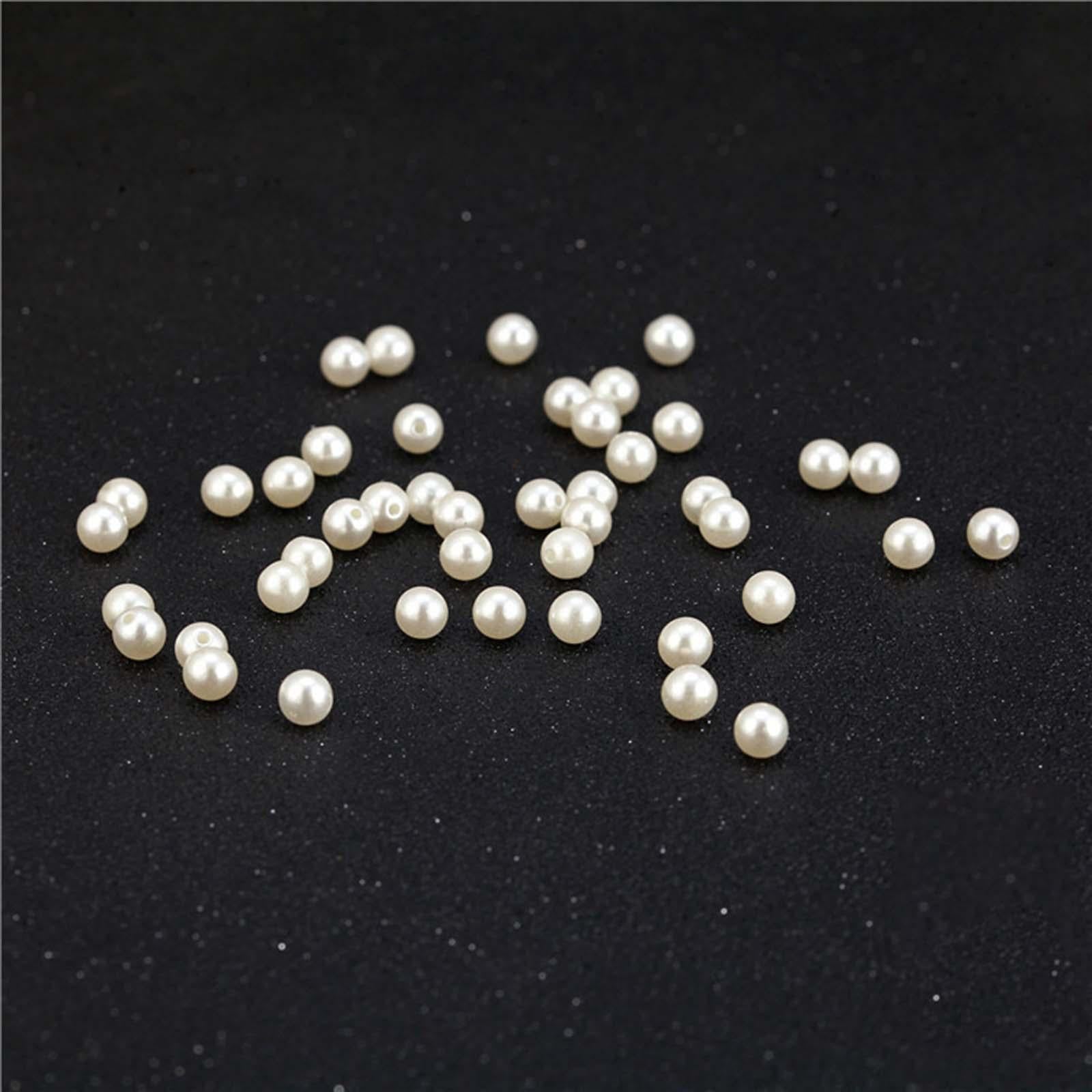 100Pcs Pearl Rivets Studs Single Half Hole for Leather Bag DIY Decor 8mm