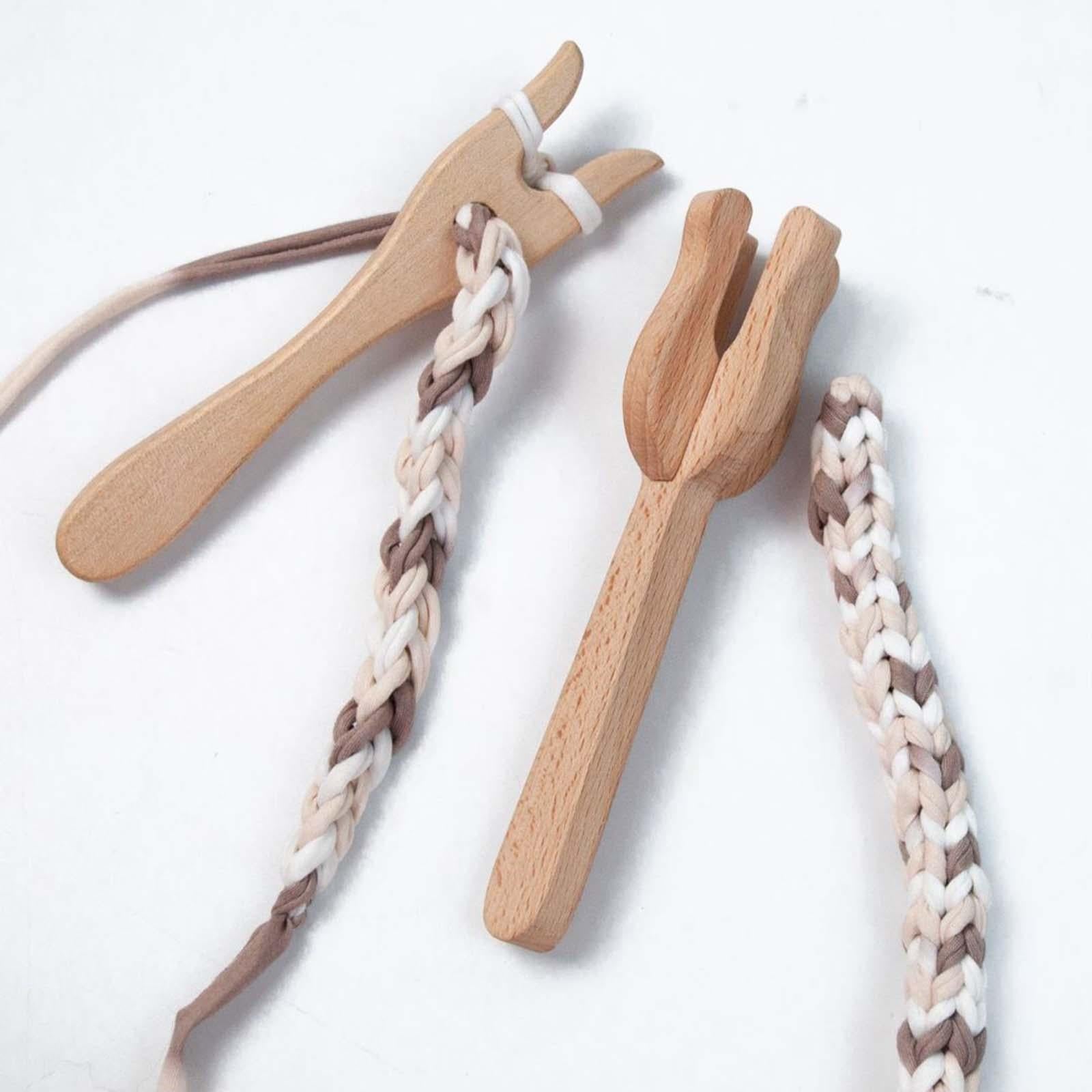 Knitting Fork Braiding Tool DIY Wooden Gift Accessories for Cordmaking