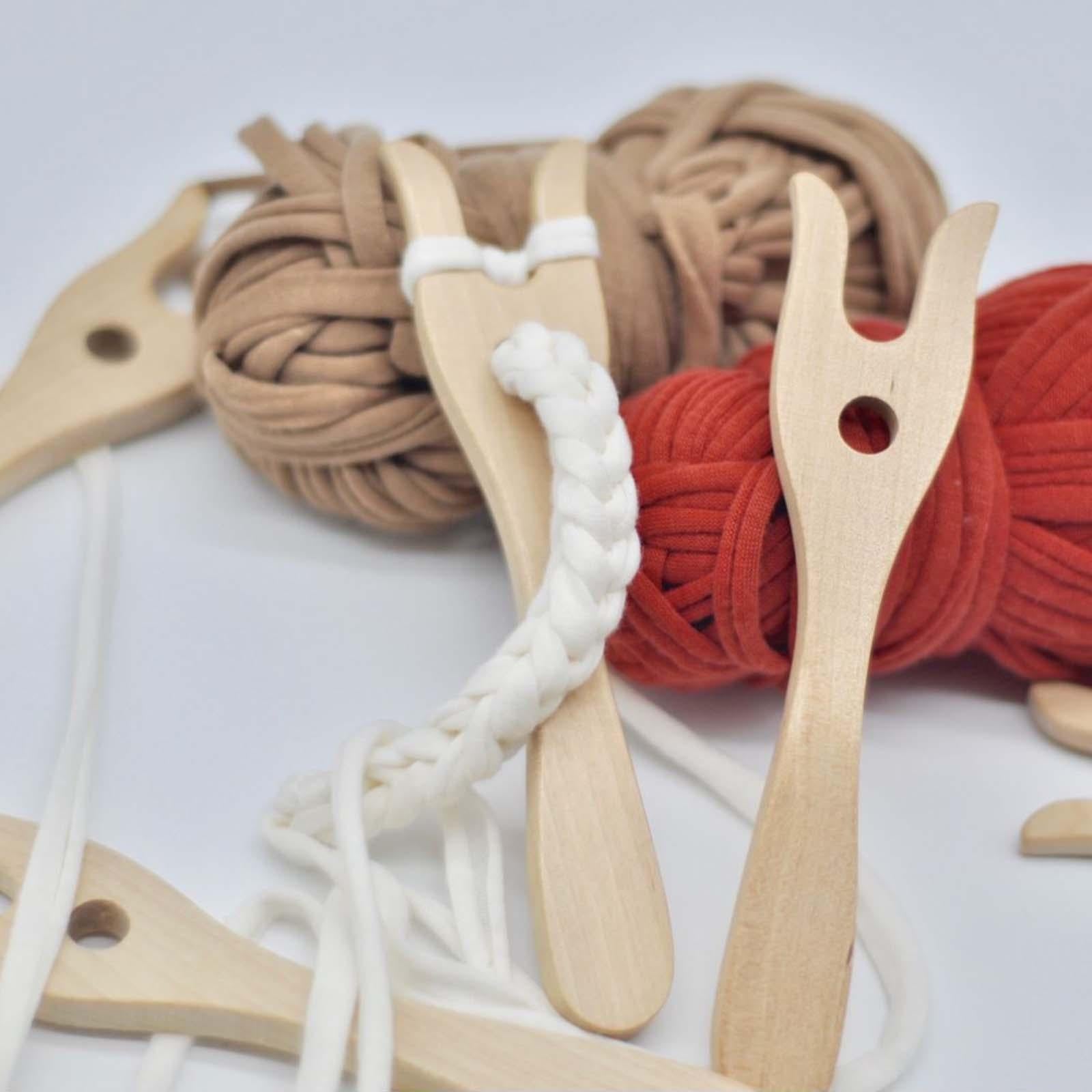Knitting Fork Braiding Tool DIY Wooden Gift Accessories for Cordmaking