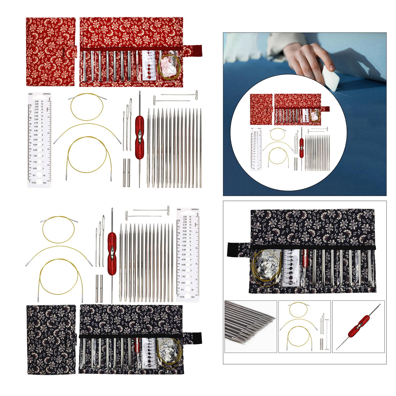Knitting Bag Sewing Kit Sewing Needle Sewing Tool Set Embroidery Thread red