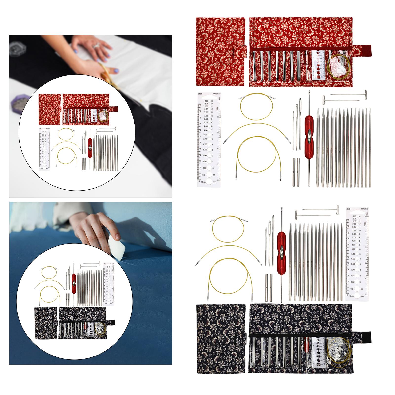 Knitting Bag Sewing Kit Sewing Needle Sewing Tool Set Embroidery Thread red