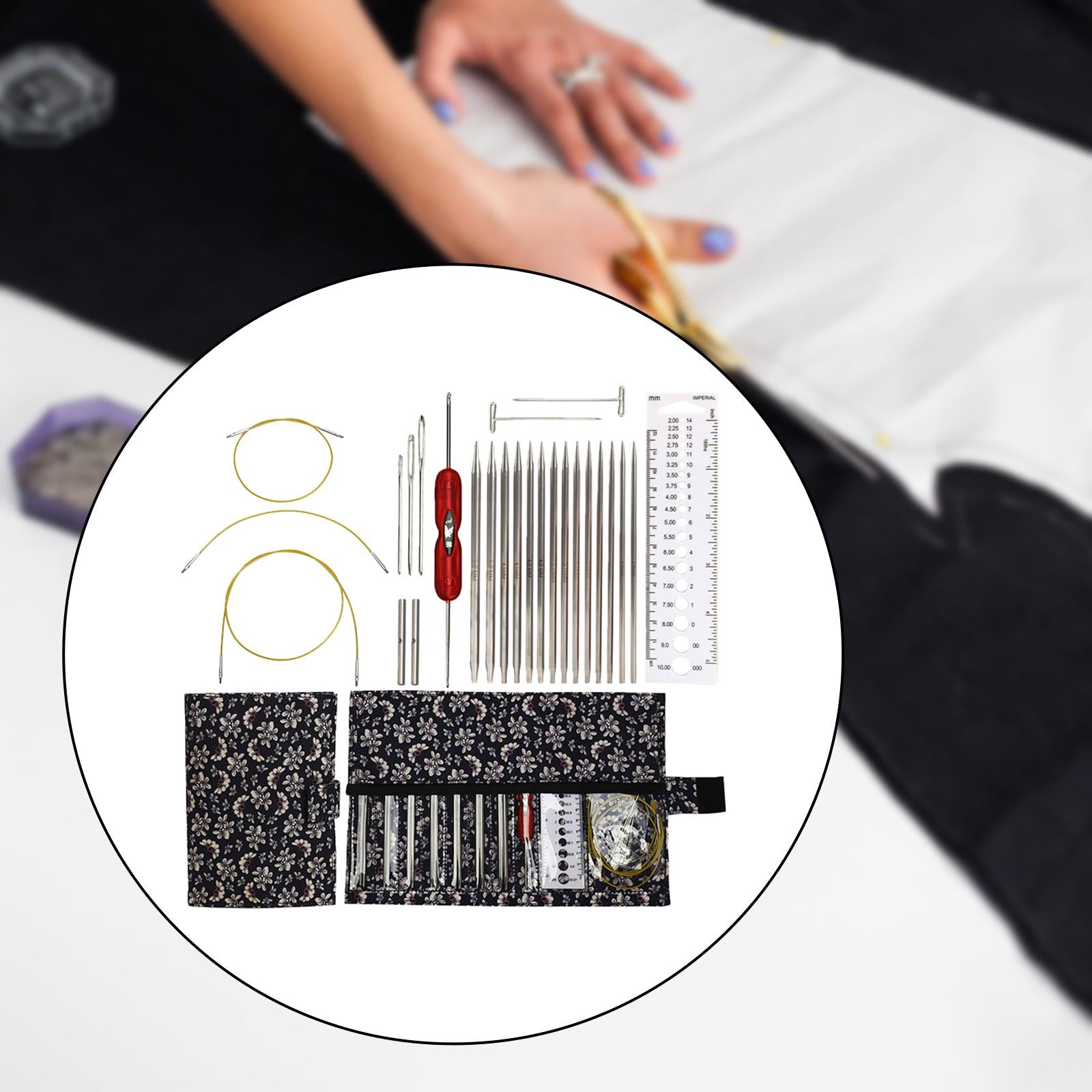 Knitting Bag Sewing Kit Sewing Needle Sewing Tool Set Embroidery Thread navy