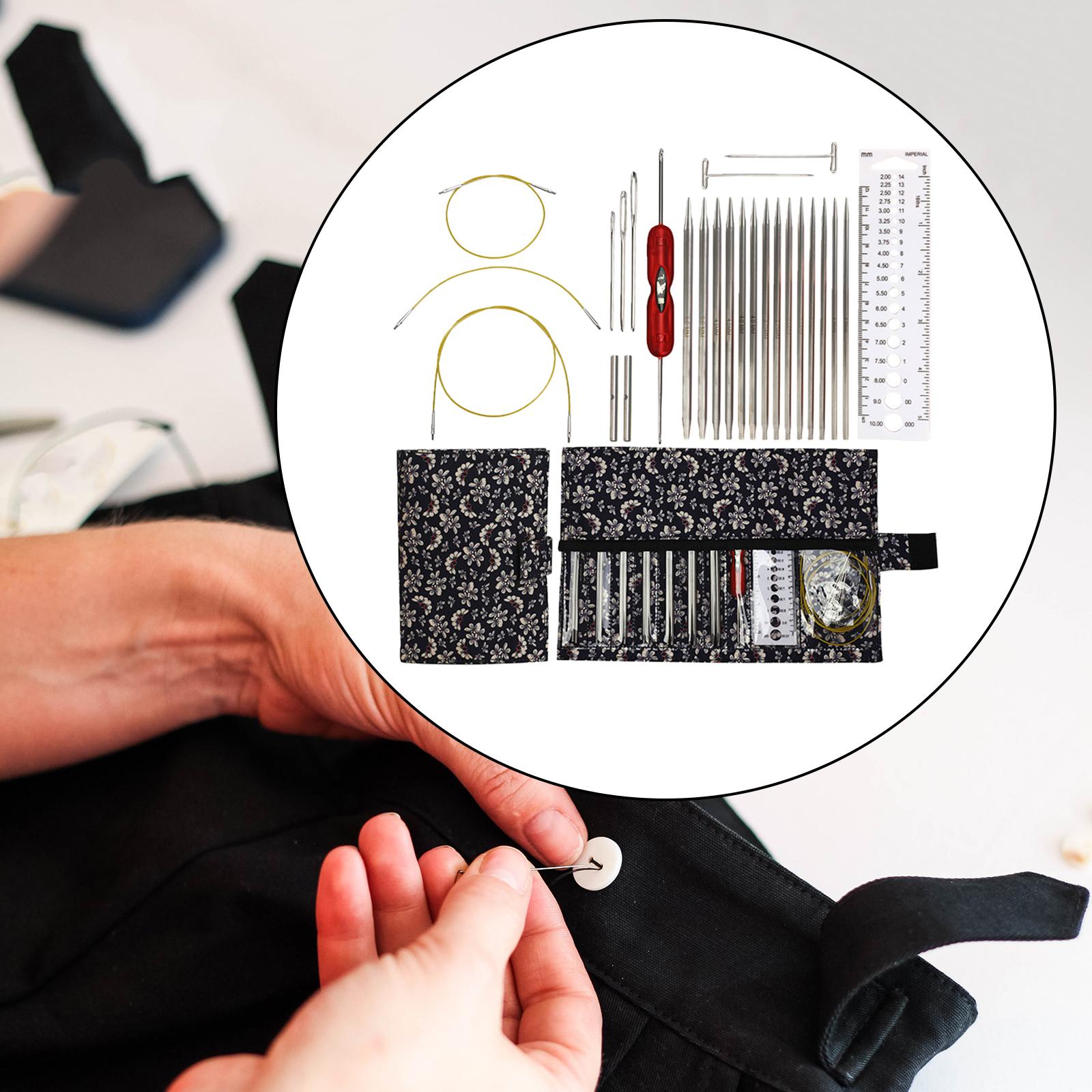 Knitting Bag Sewing Kit Sewing Needle Sewing Tool Set Embroidery Thread navy