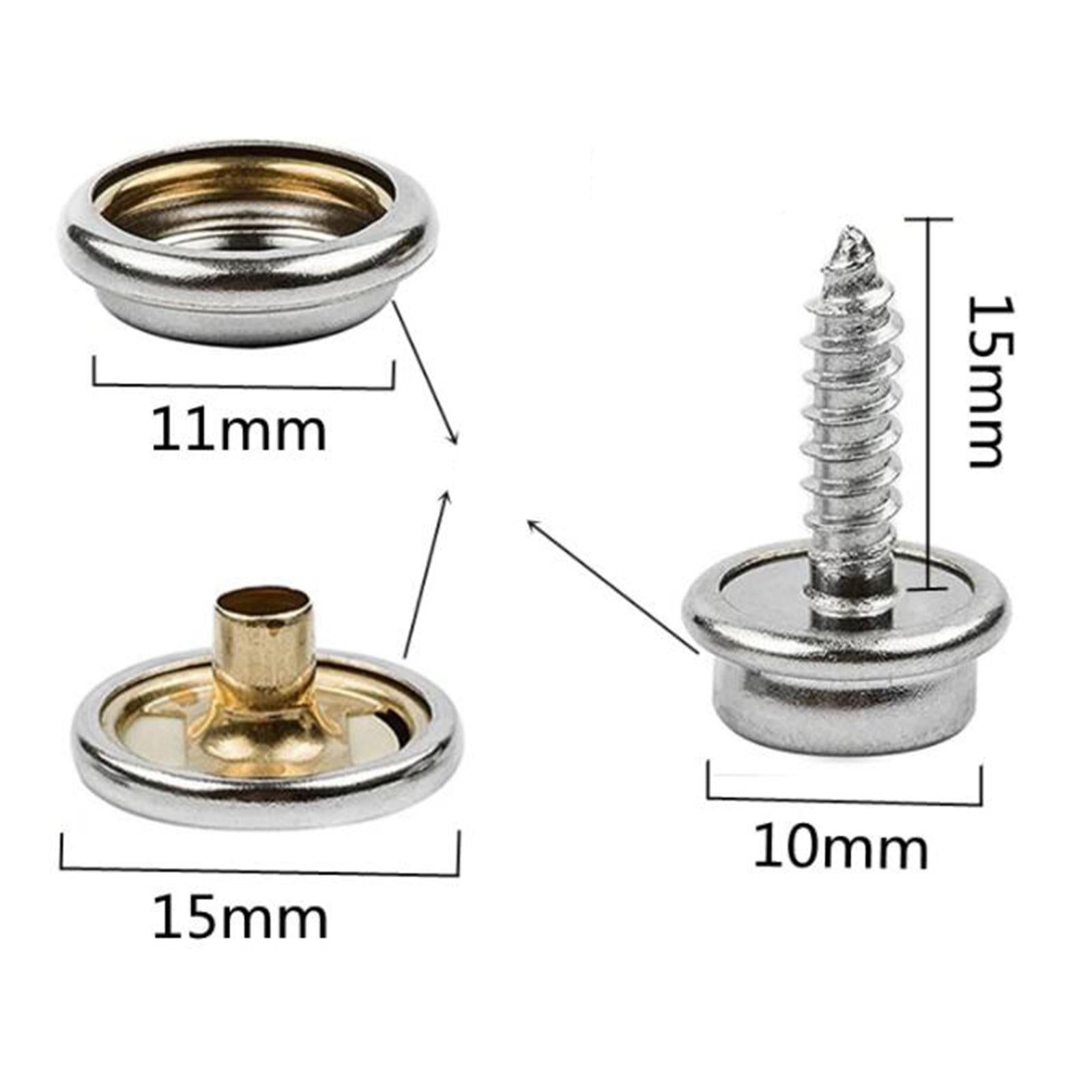 152 Pieces Screw Snap Fastener Kit 2 Setting Tool for Ship Family Car Tent