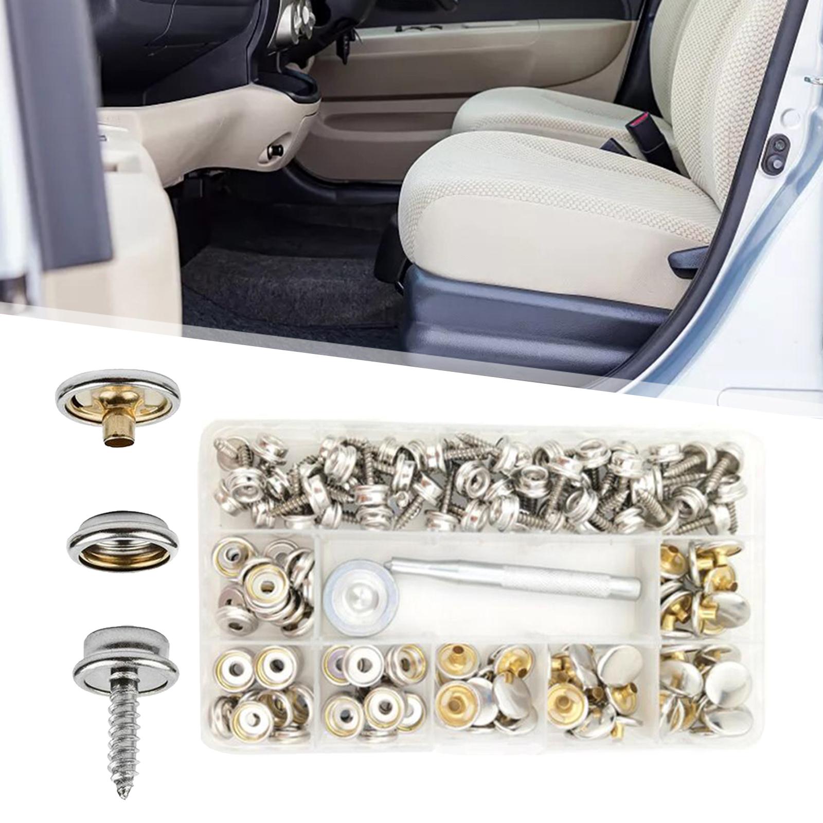 152 Pieces Screw Snap Fastener Kit 2 Setting Tool for Ship Family Car Tent