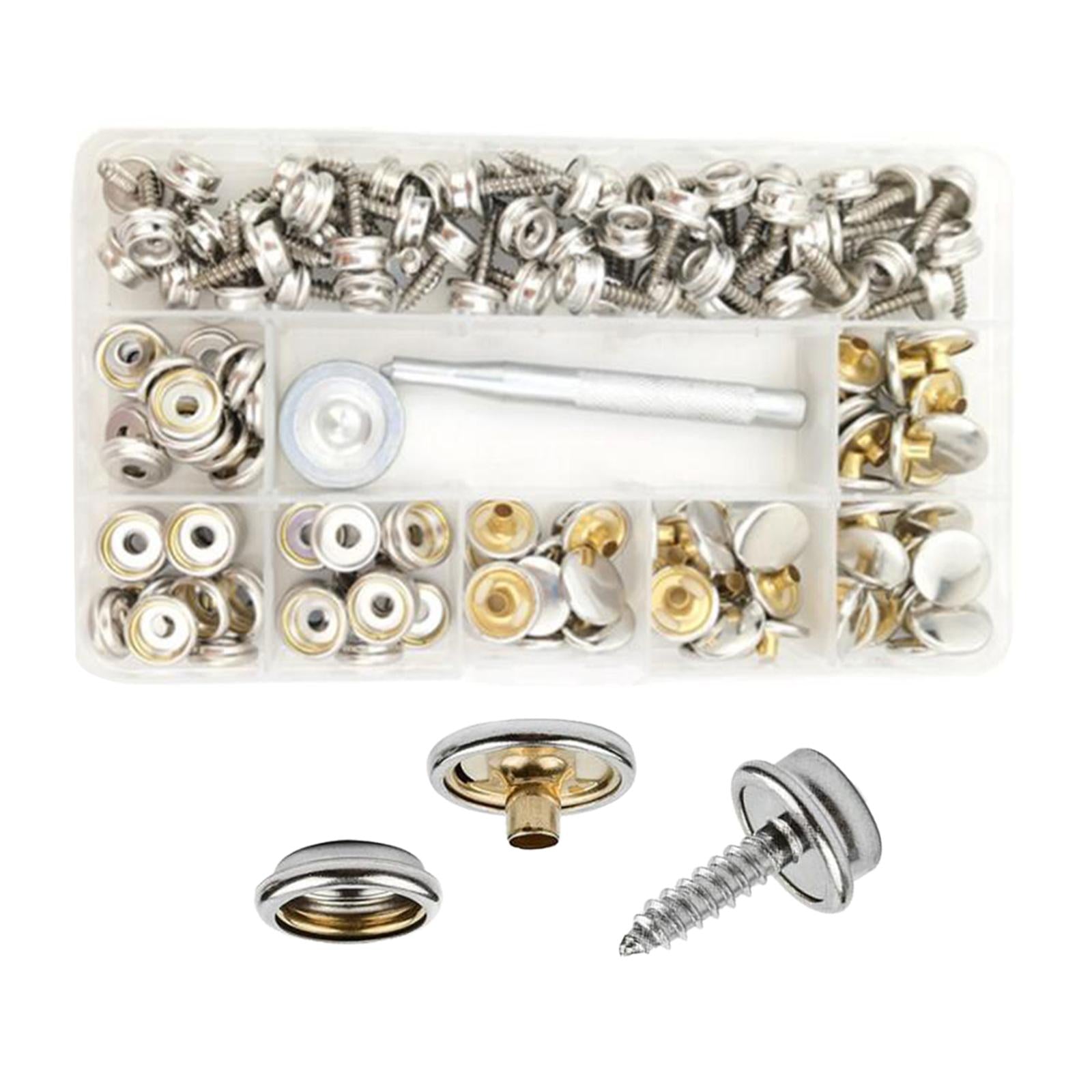 152 Pieces Screw Snap Fastener Kit 2 Setting Tool for Ship Family Car Tent