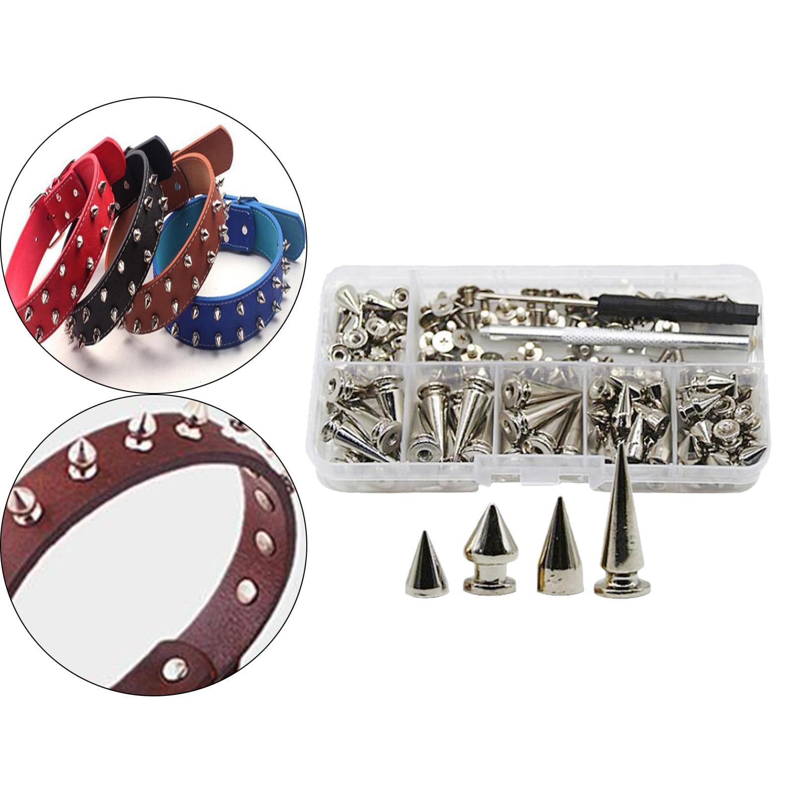 80 Pieces Zinc Alloy Cone Spikes Punk Rivets Stud Screw for Bag Craft Jacket