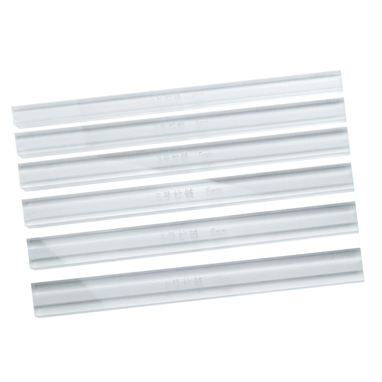Acrylic Zipper Gluing Ruler Anti Overflow Ruler DIY Leather Craft 6 Pieces