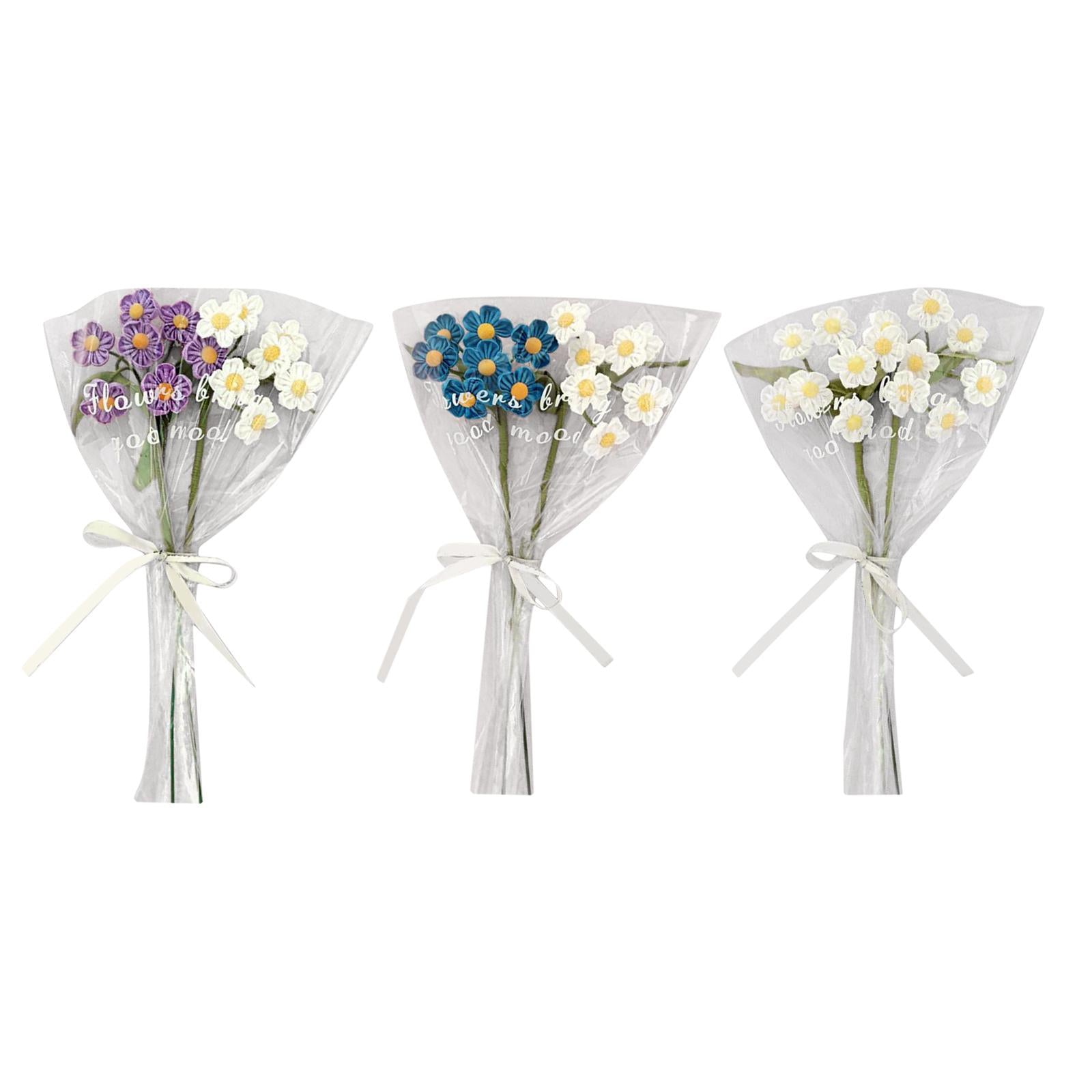 Artificial Flowers Combo Unassembled Wedding Rehearsal for Halloween Office Purple and White