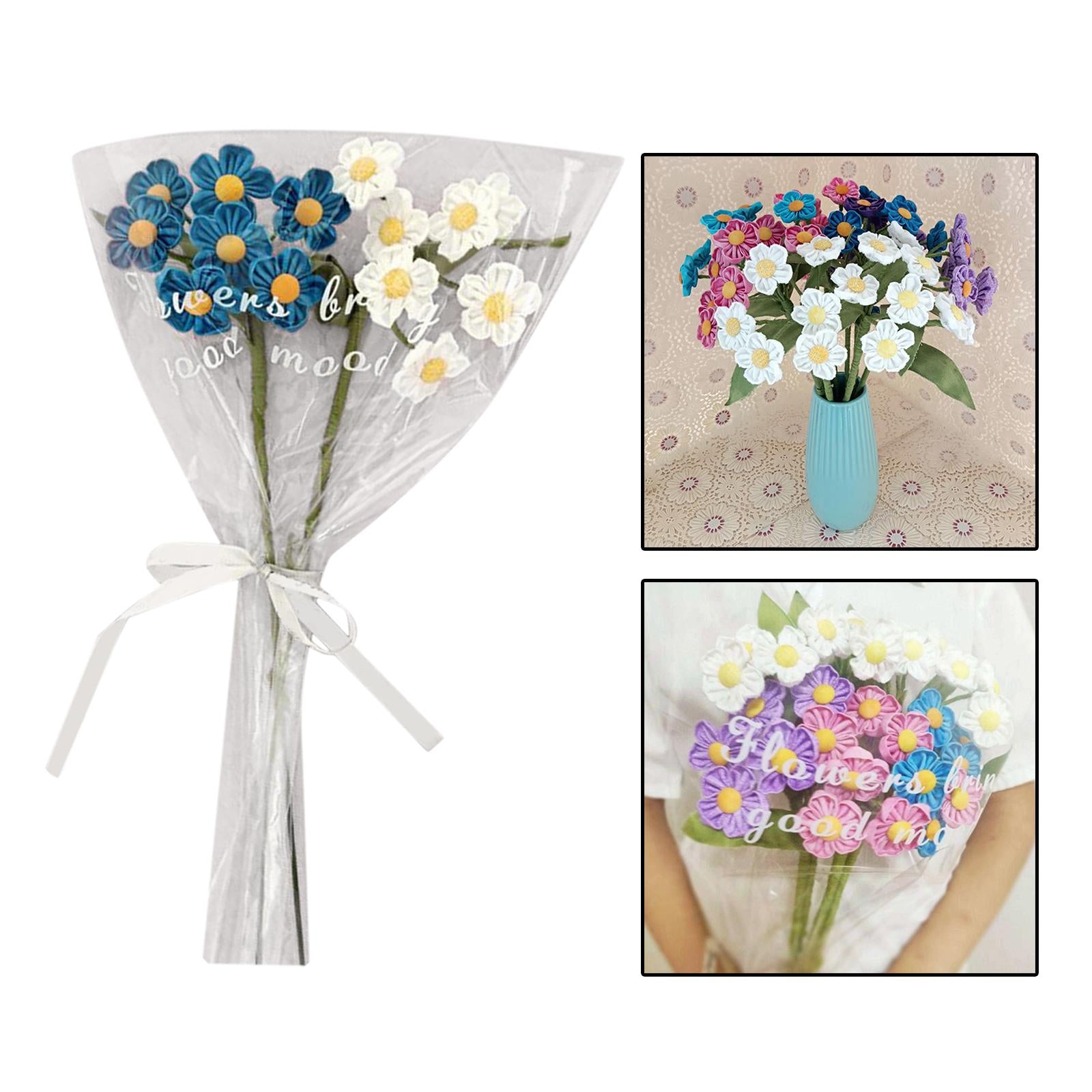 Artificial Flowers Combo Unassembled Wedding Rehearsal for Halloween Office Blue and White