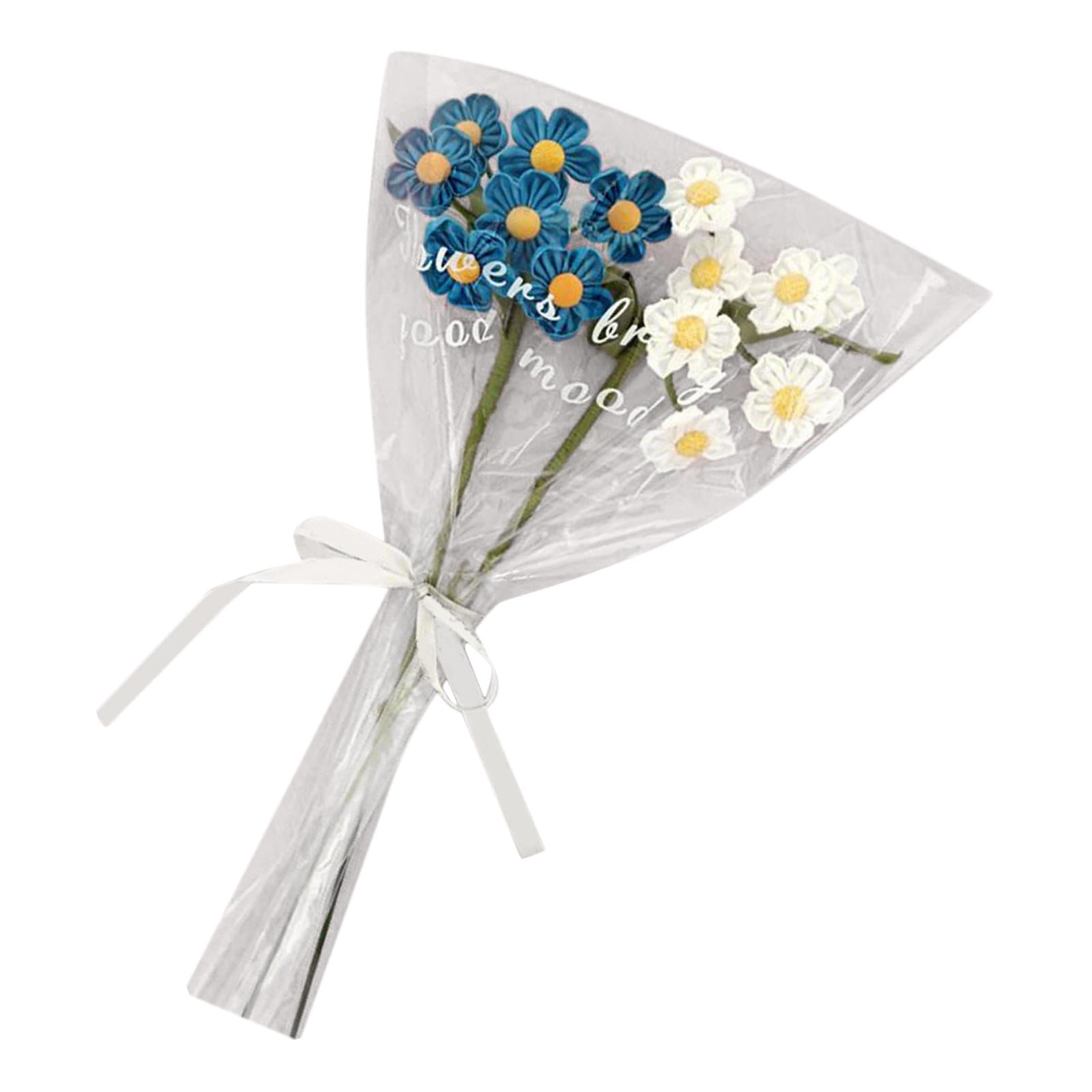 Artificial Flowers Combo Unassembled Wedding Rehearsal for Halloween Office Blue and White