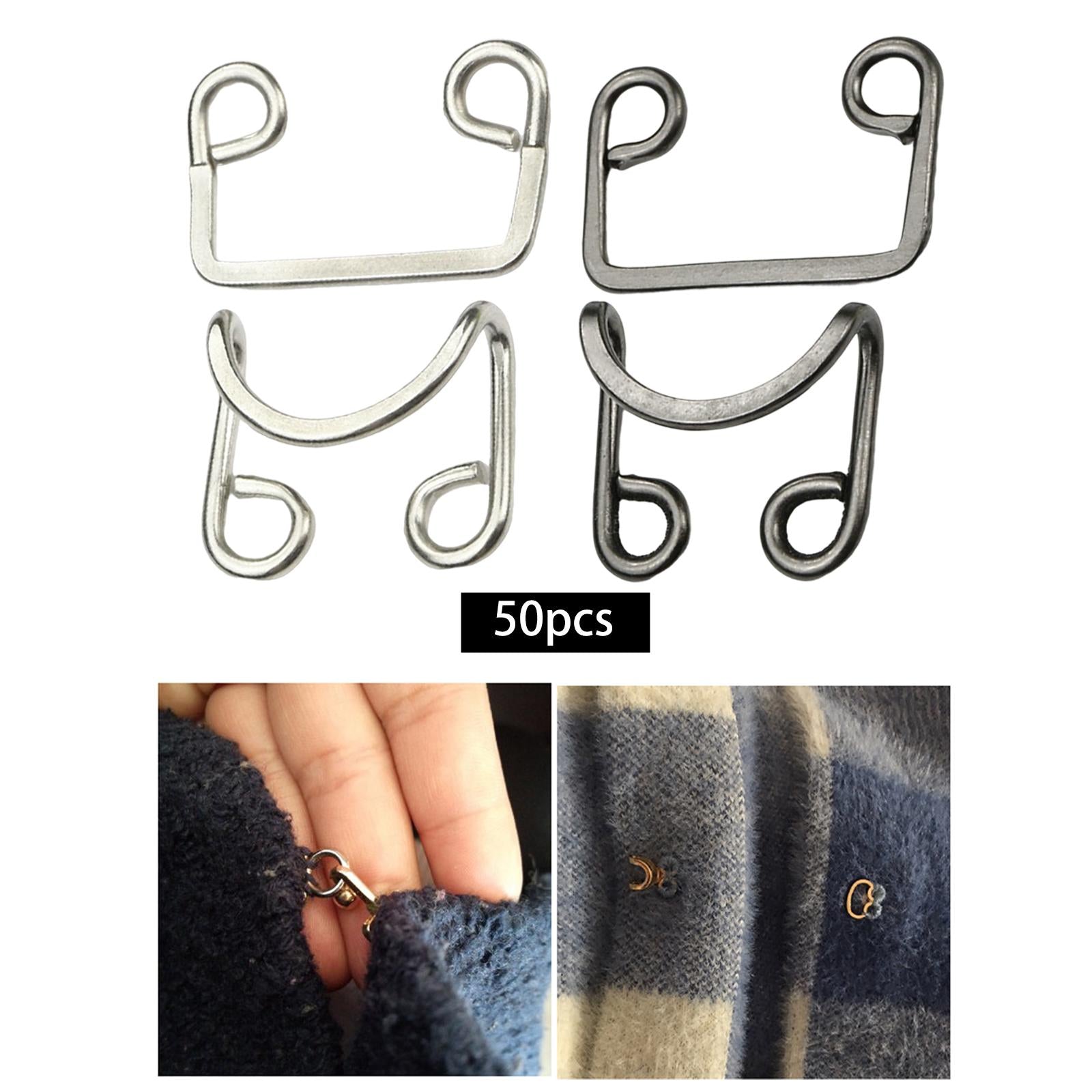 50 Pairs Metal Buckle Waist Accs Clasp Invisible for Jeans Fabric Crafts Bra Argent