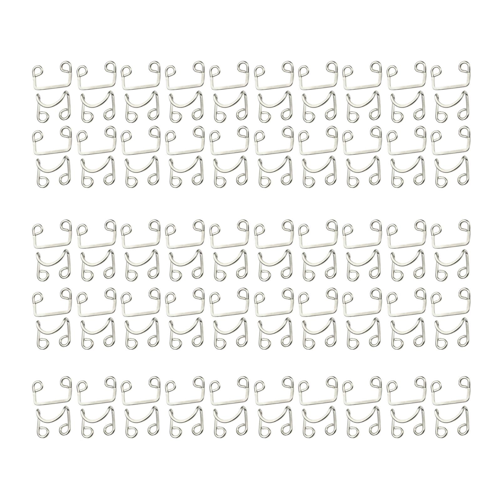 50 Pairs Metal Buckle Waist Accs Clasp Invisible for Jeans Fabric Crafts Bra Argent