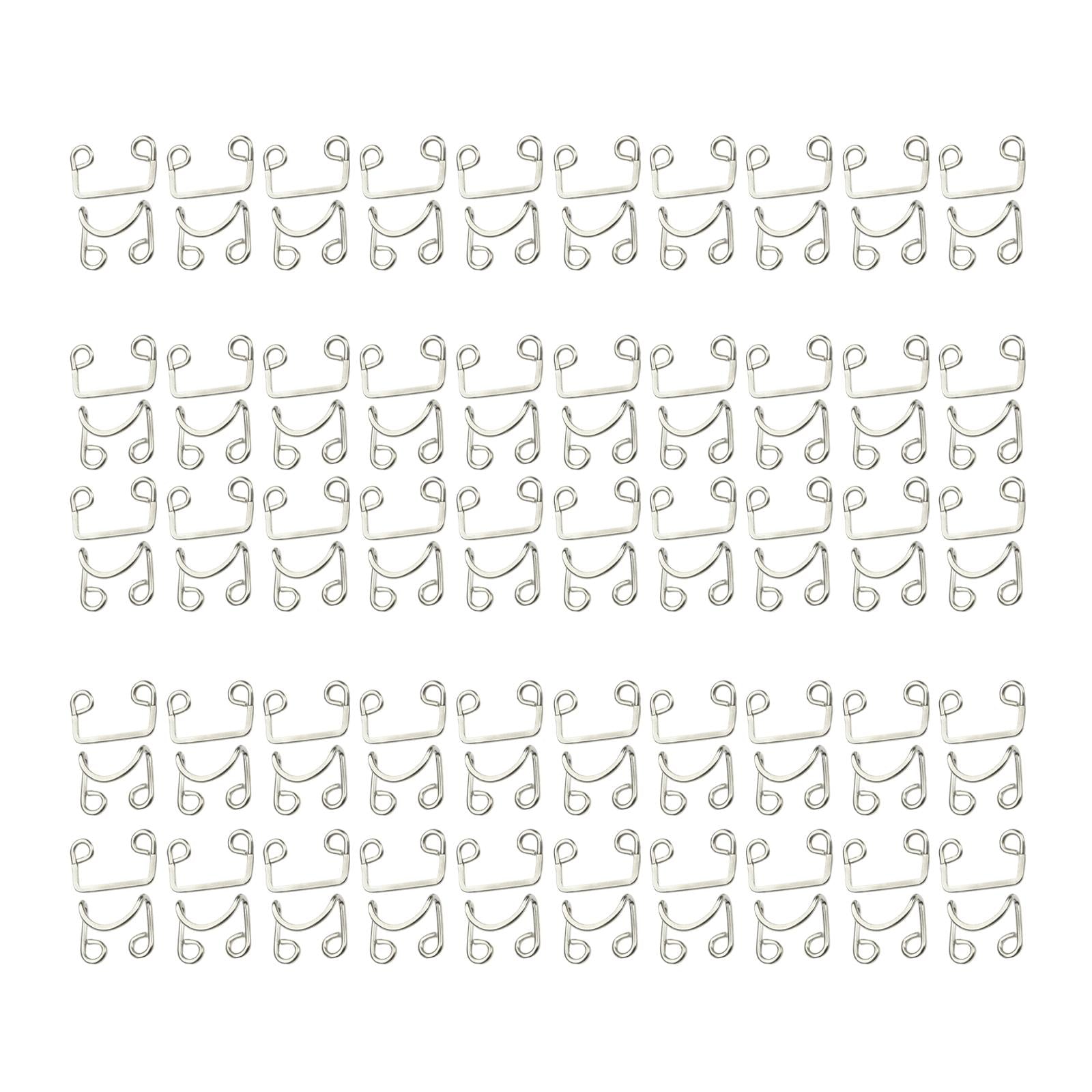 50 Pairs Metal Buckle Waist Accs Clasp Invisible for Jeans Fabric Crafts Bra Argent