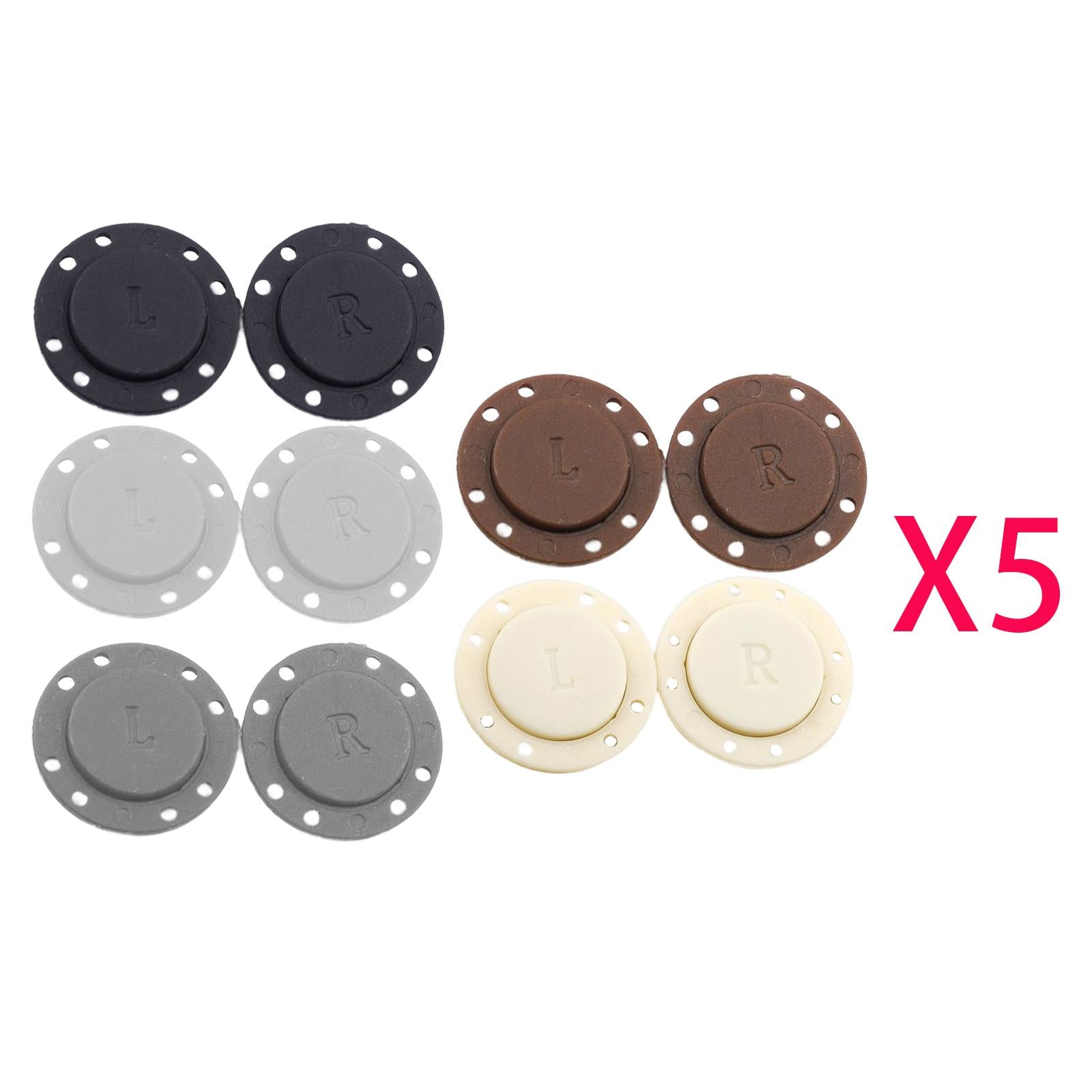 5 Pairs Invisible Buttons Jacket Cardigan Concealed Buckle Snap Buttons 22mm Black
