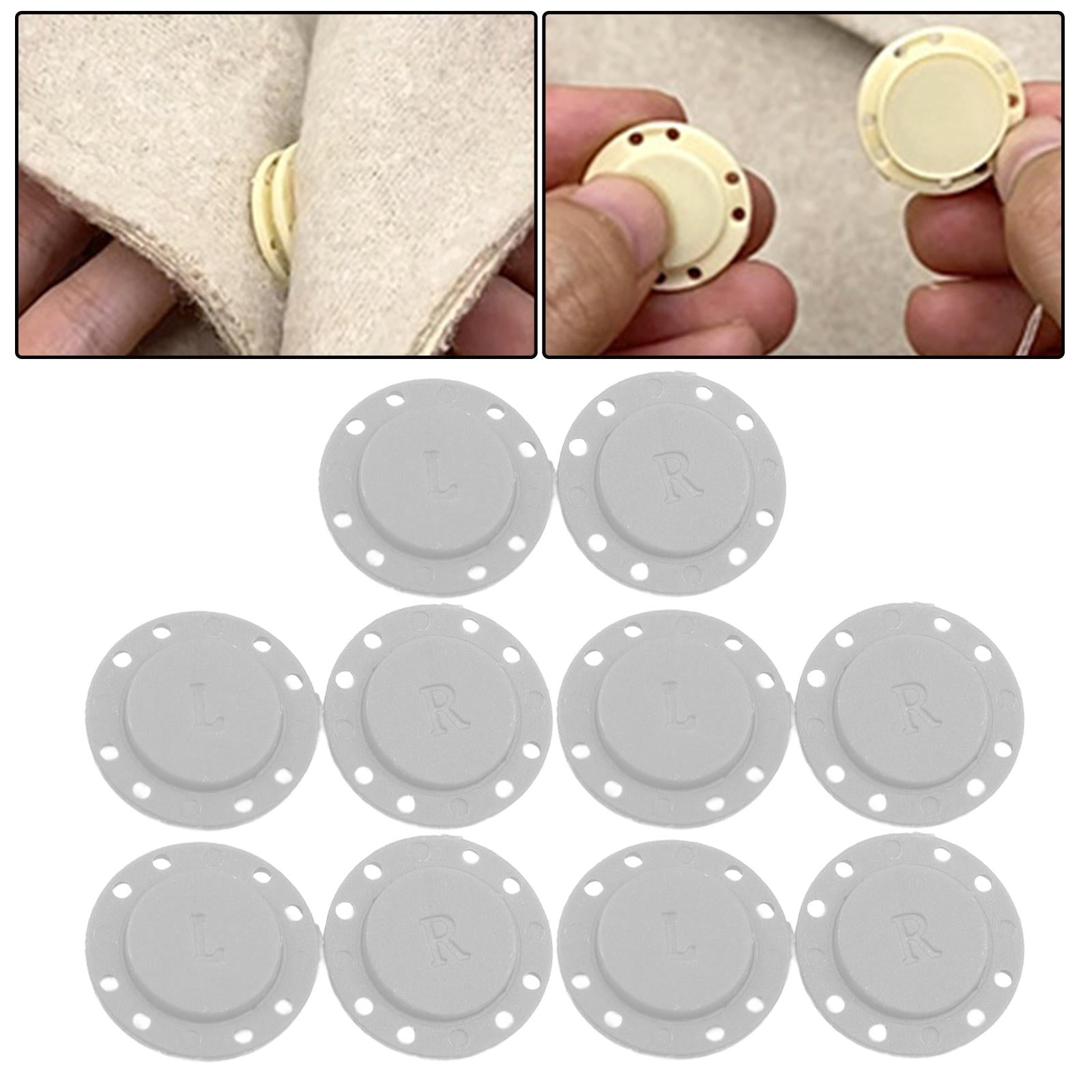 5 Pairs Invisible Buttons Jacket Cardigan Concealed Buckle Snap Buttons 22mm White