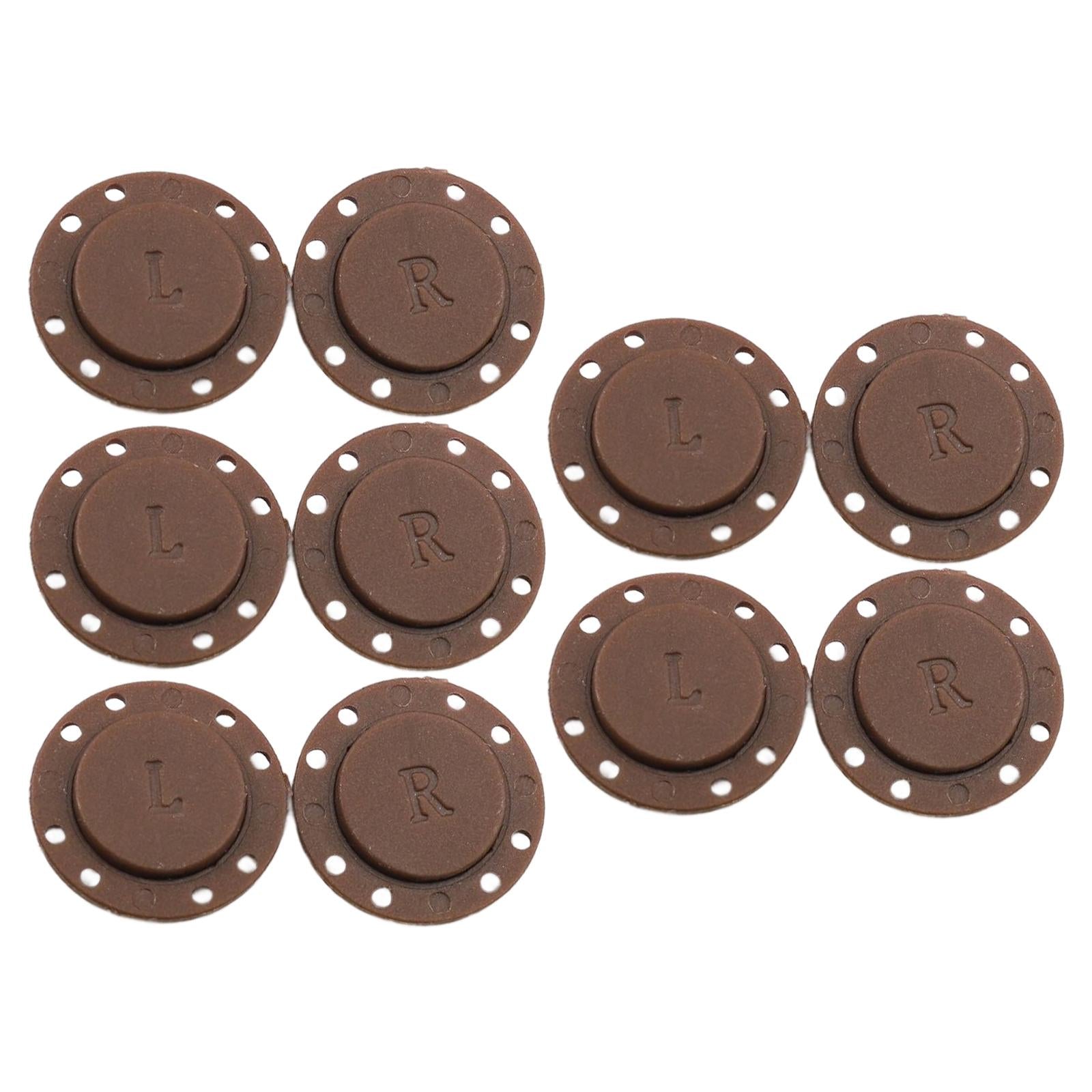5 Pairs Invisible Buttons Jacket Cardigan Concealed Buckle Snap Buttons 22mm Coffee