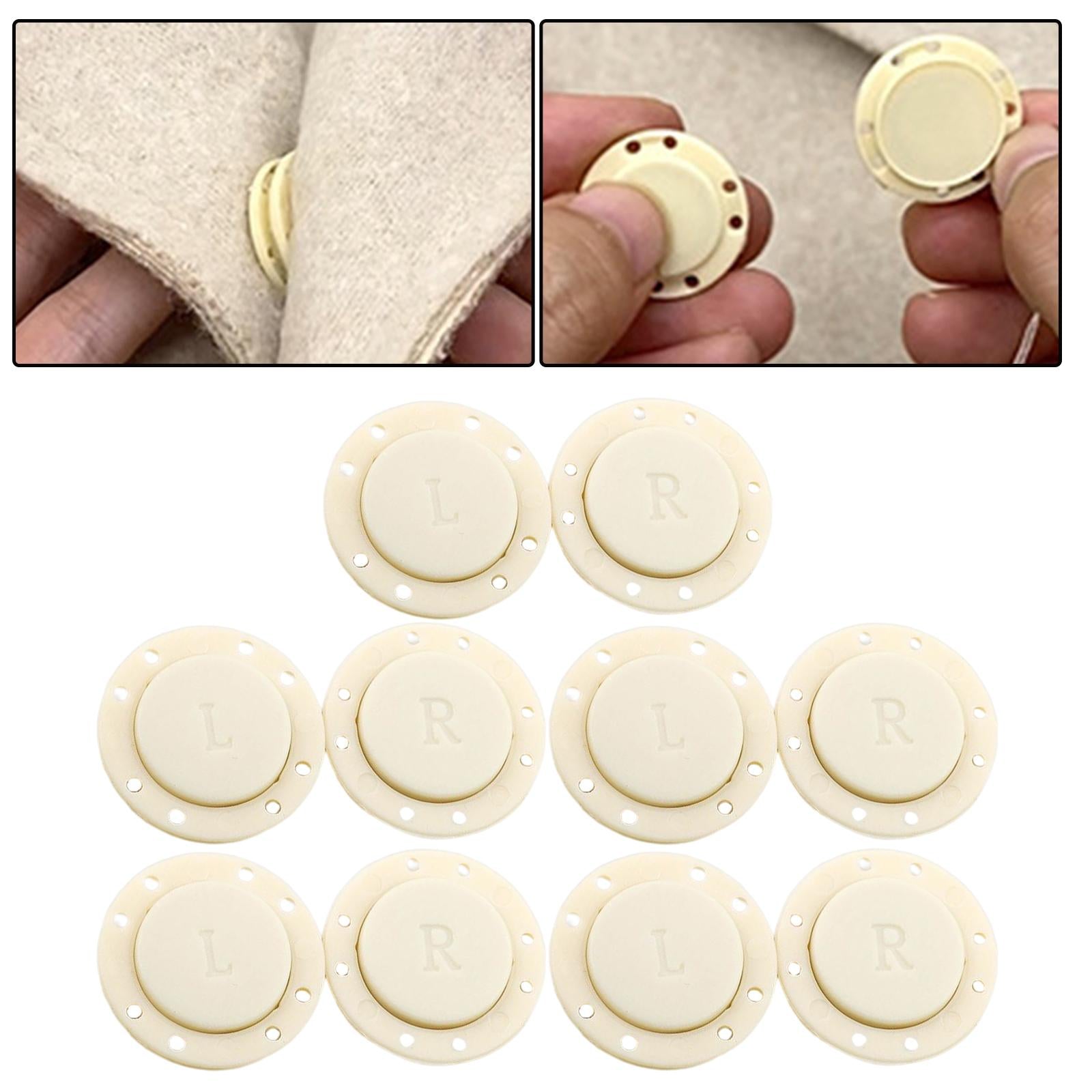 5 Pairs Invisible Buttons Jacket Cardigan Concealed Buckle Snap Buttons 22mm Beige